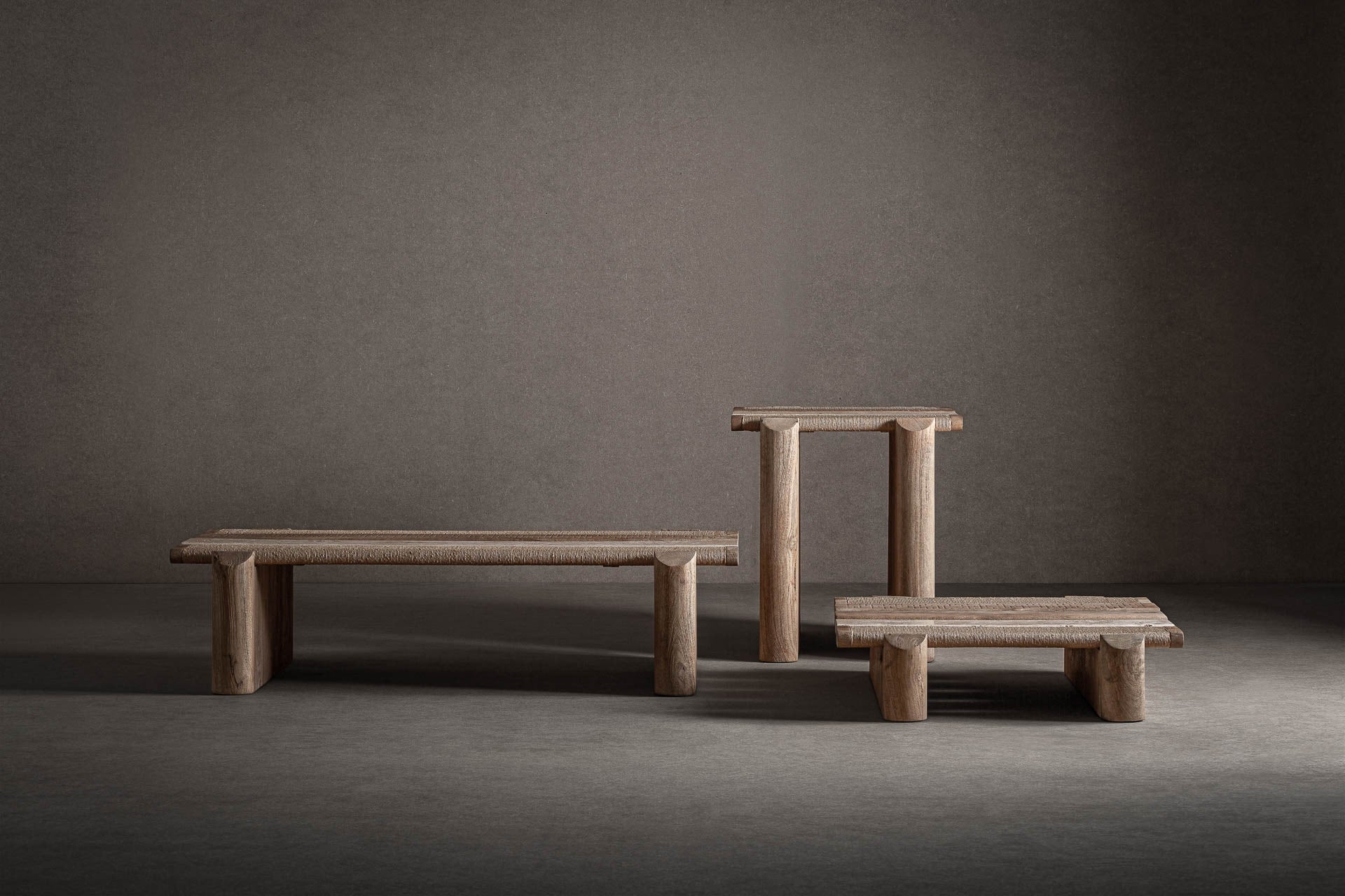 JACQUARD Coffee Table in Mango Wood with Marble