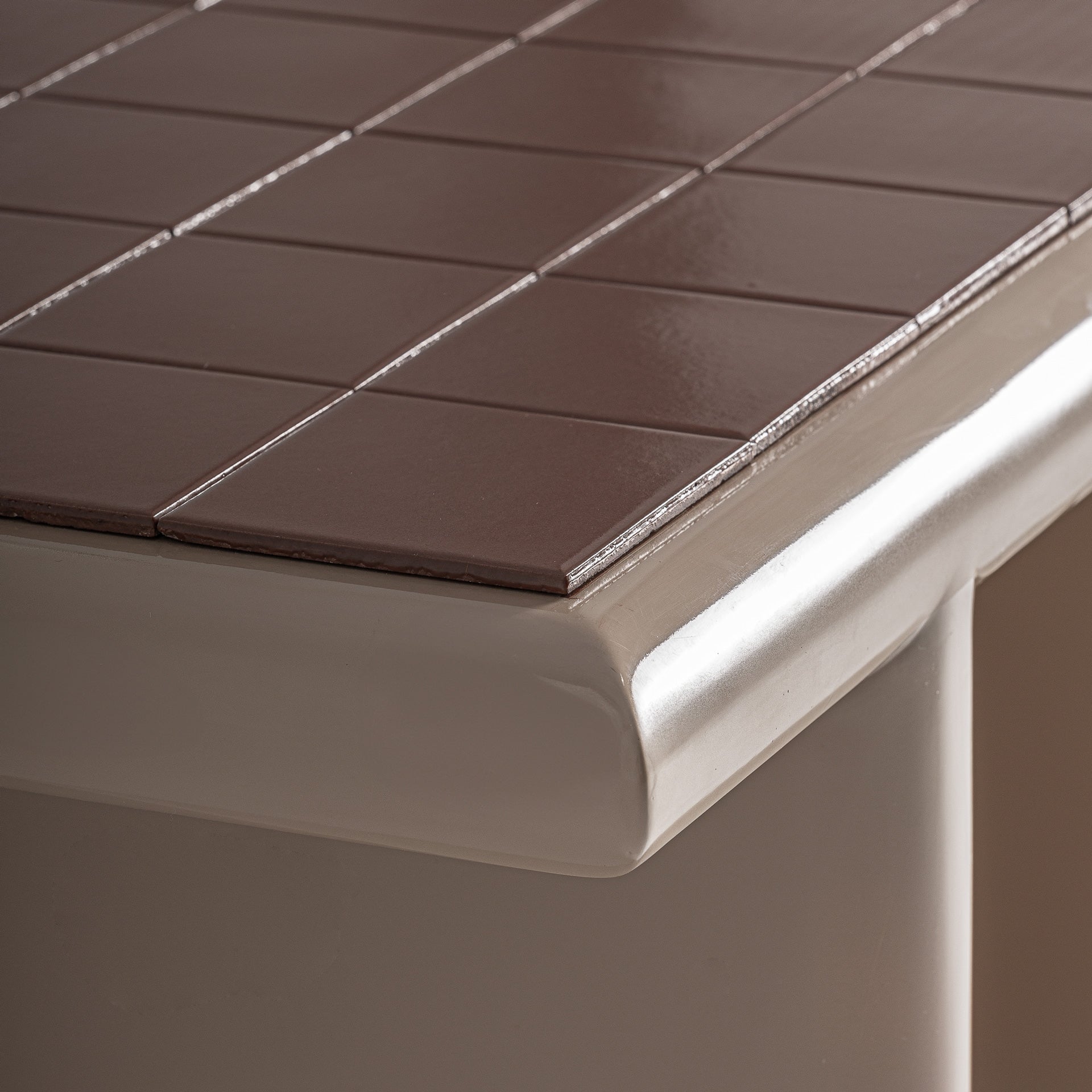 KURTEN Beige Coffee Table with Brown