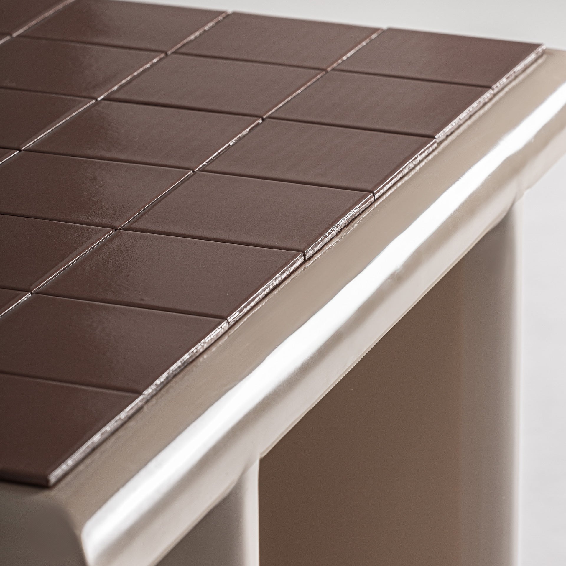 KURTEN Beige Coffee Table with Brown