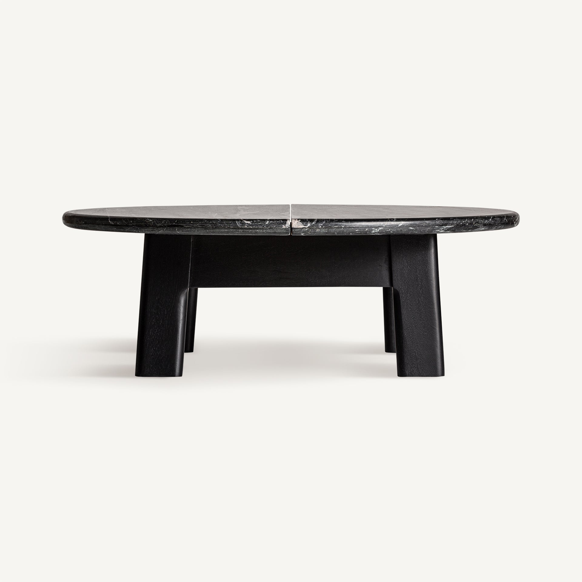 NARA Coffee Table Black Oak with Black Marble Top