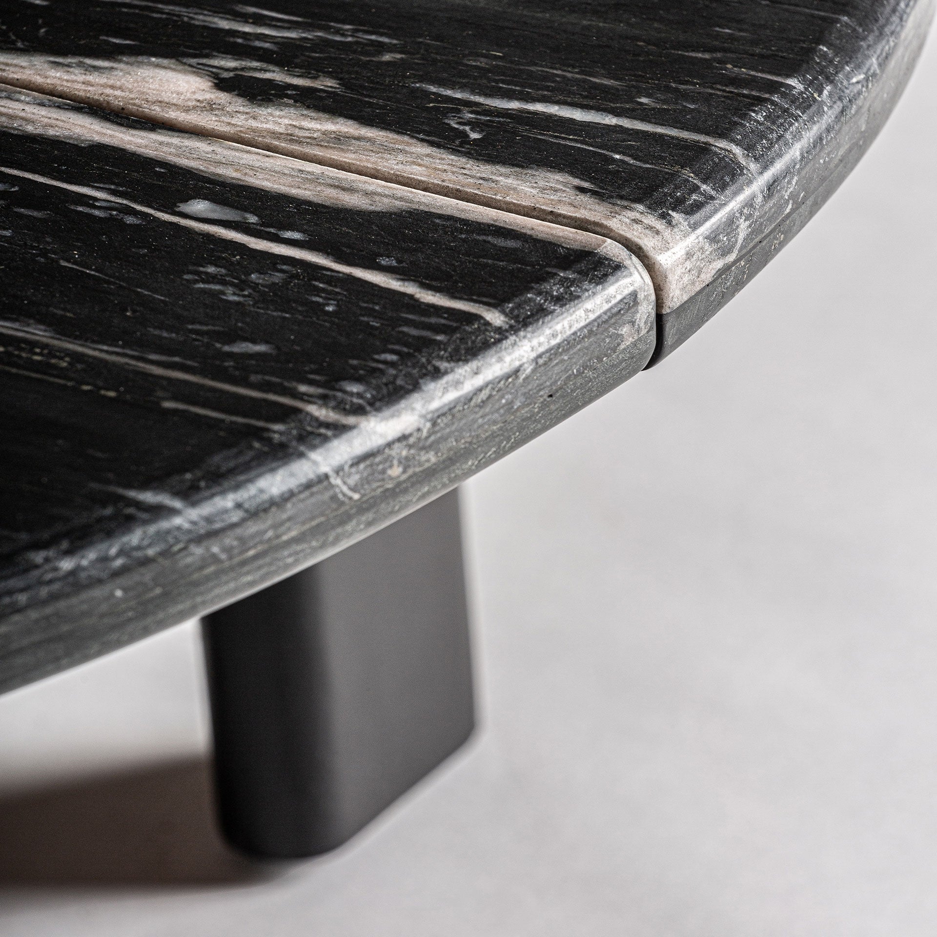 NARA Coffee Table Black Oak with Black Marble Top