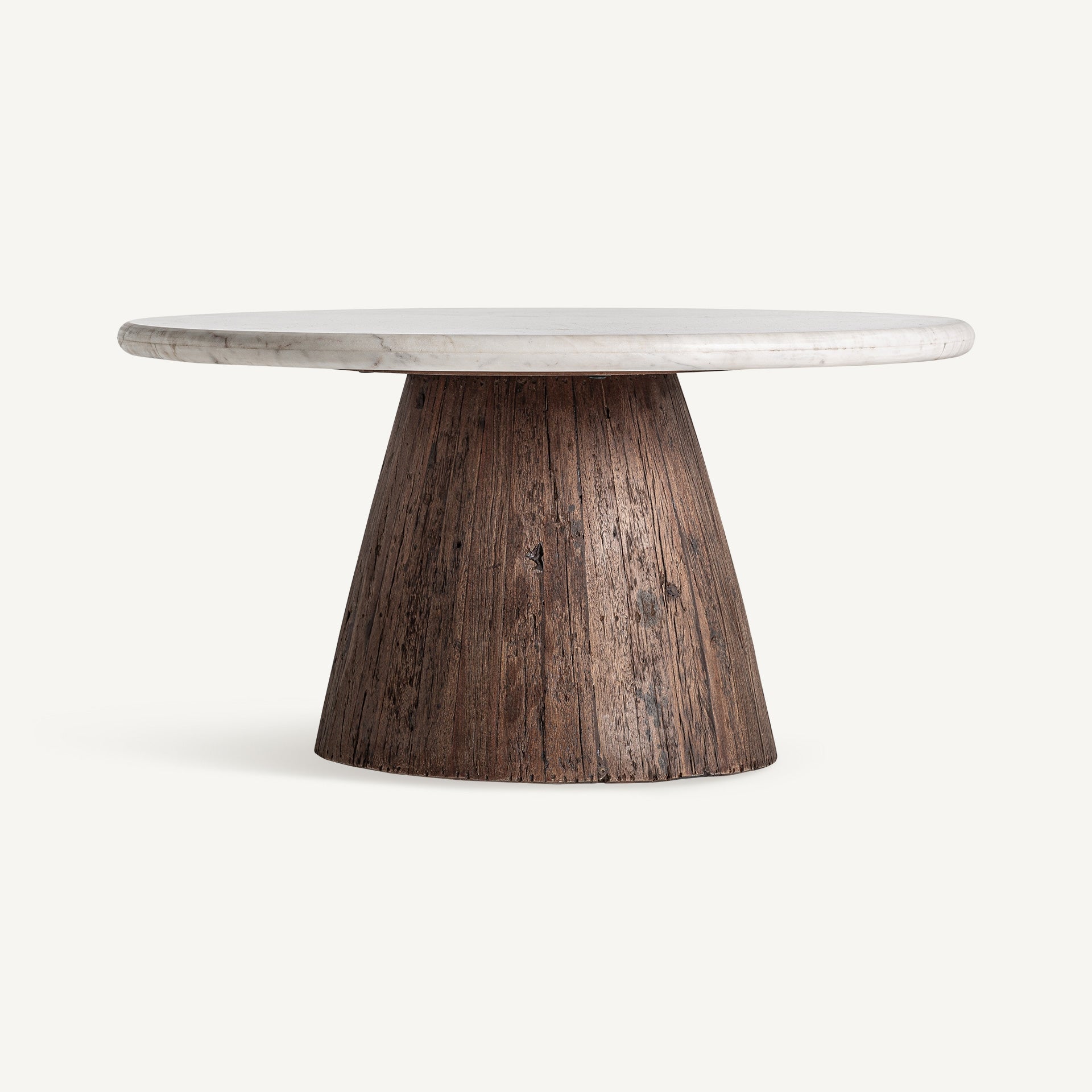 Recycled Wood Coffee Table with Marble Top