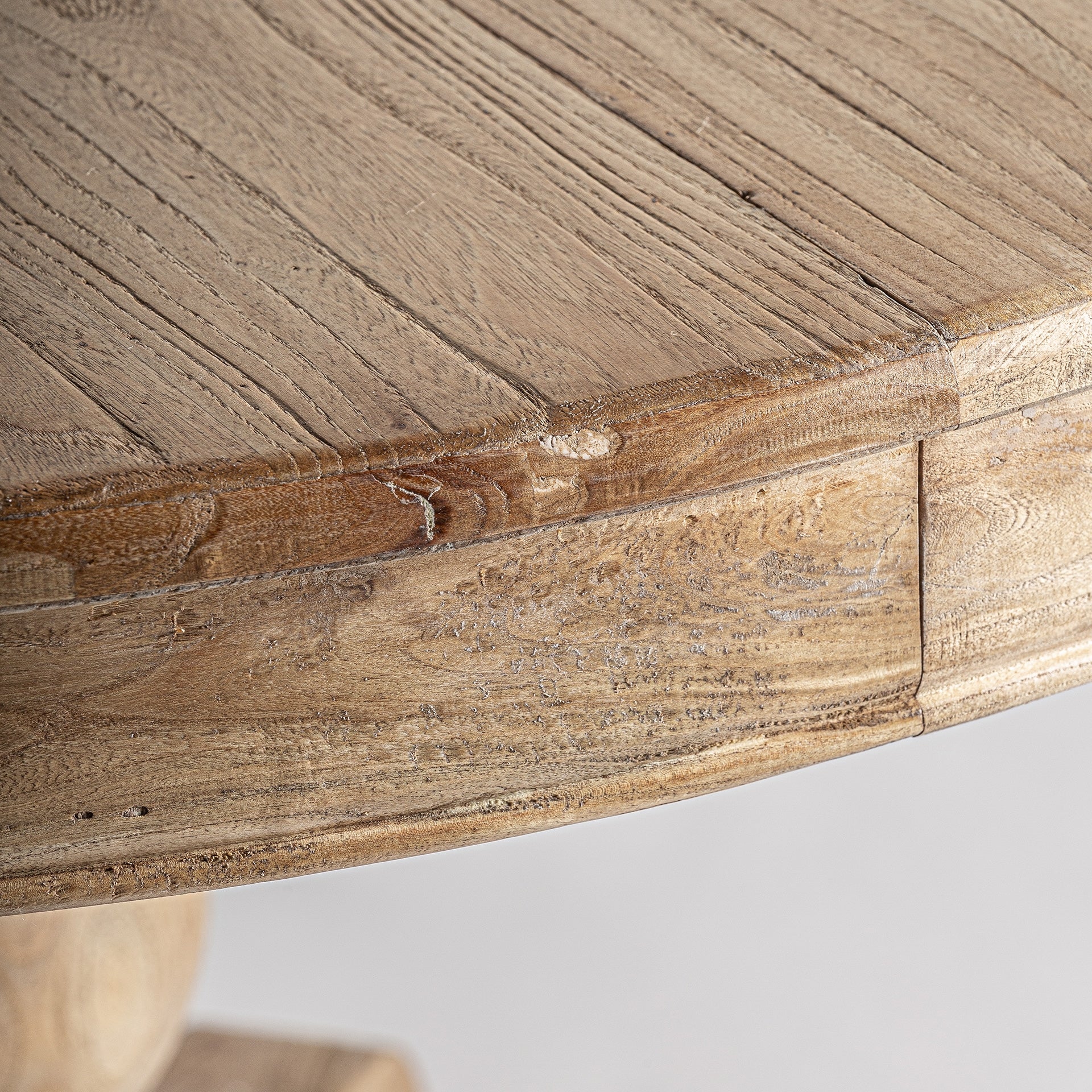 SONVIGO Round Extendable Table, Recycled Ash Wood