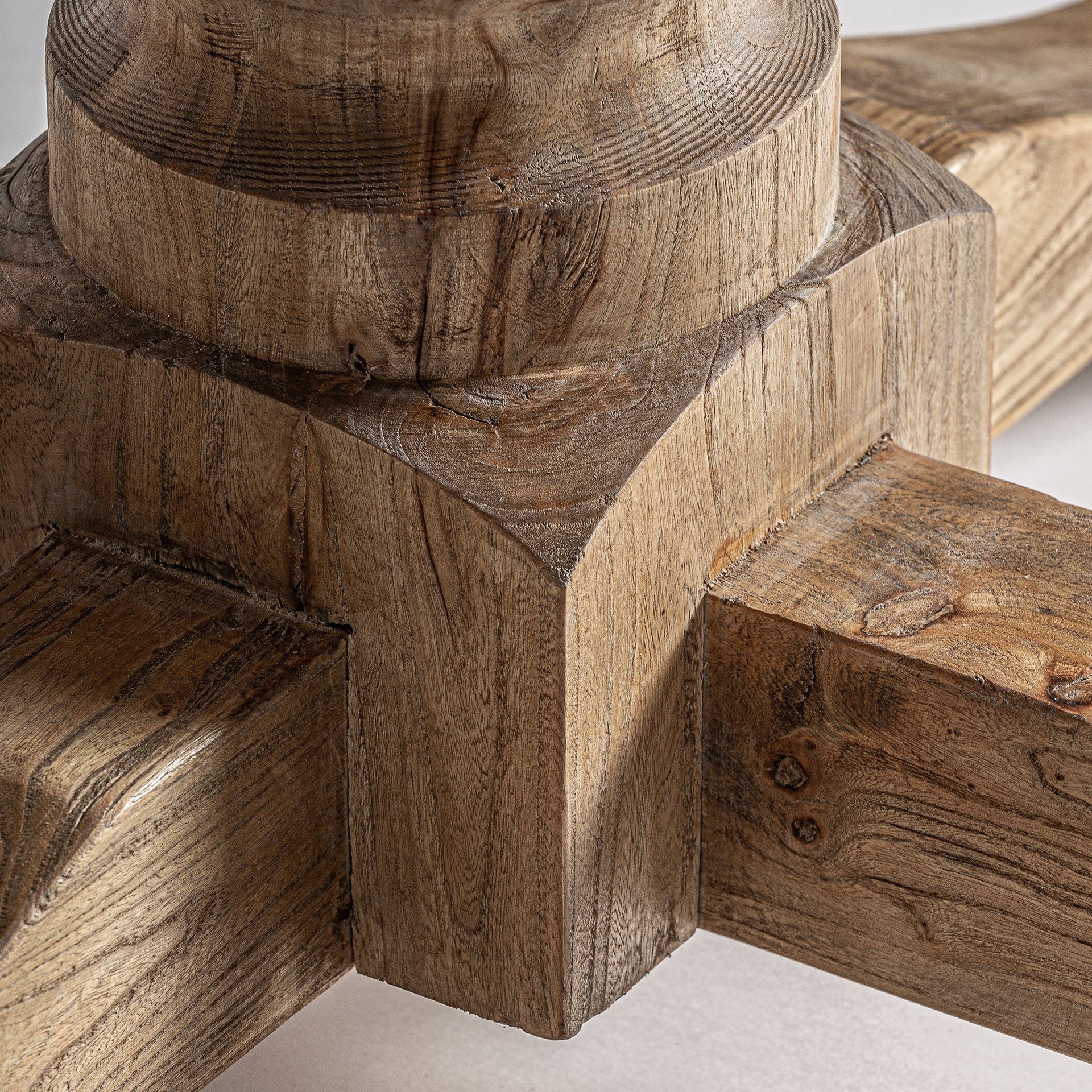 SONVIGO Round Extendable Table, Recycled Ash Wood