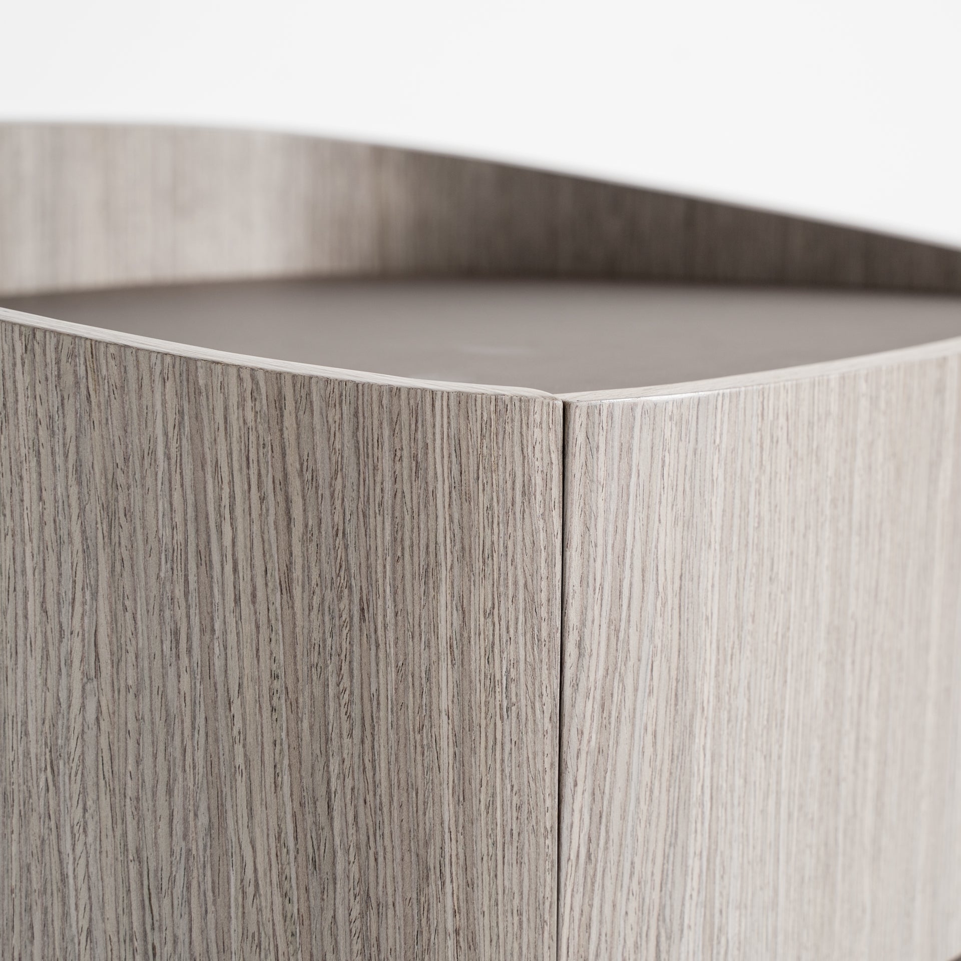 Burkina Nightstand in Gray with Leather Top