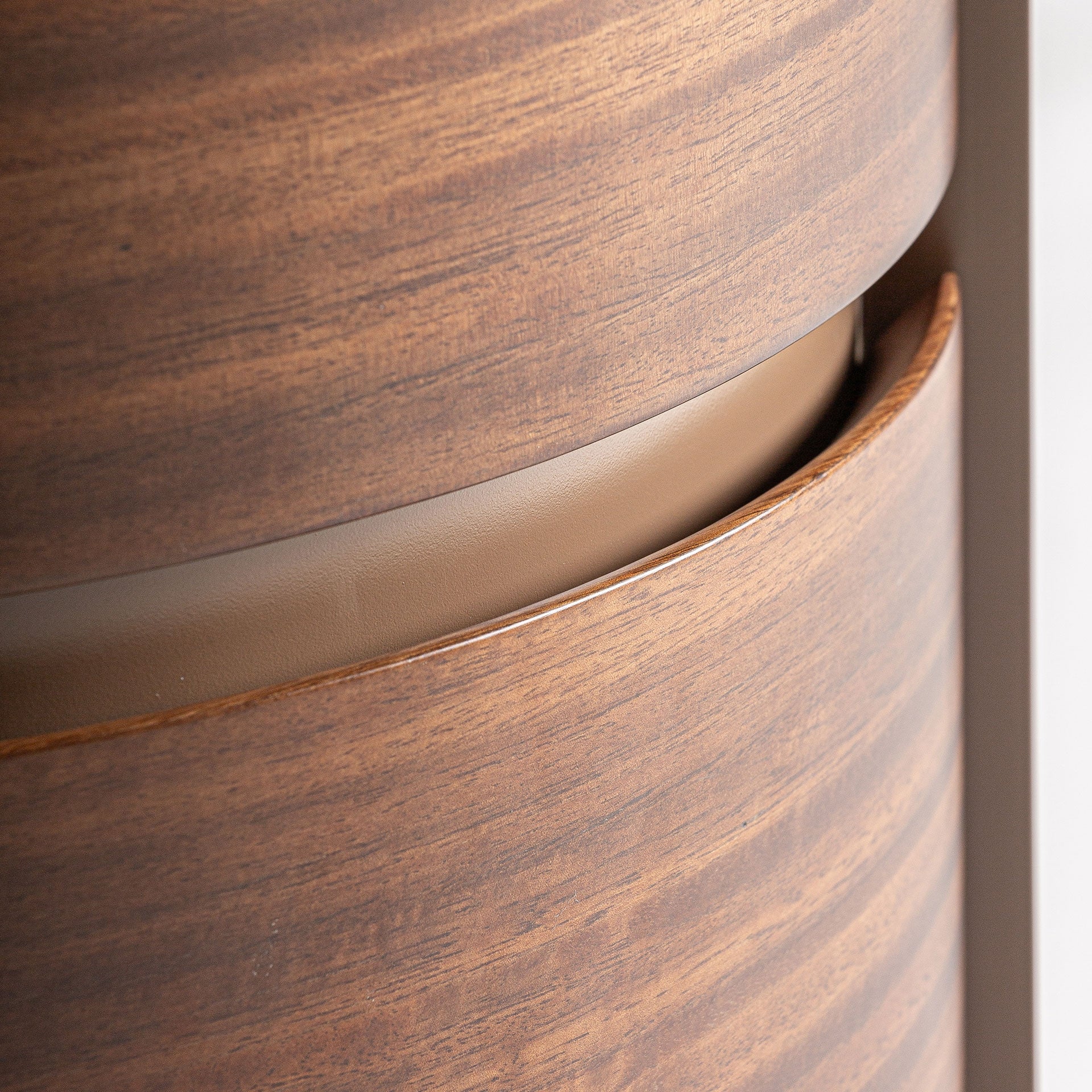 Nightstand with Drawers GISWIL Eucalyptus Veneer with Beige Finish
