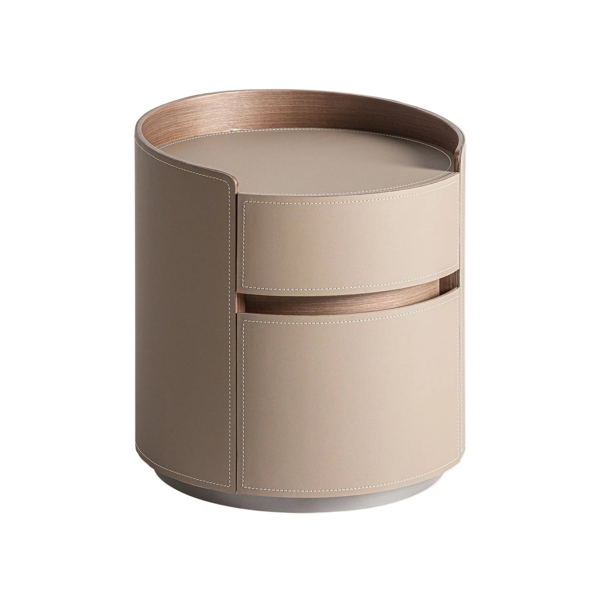 KANDERN Nightstand in Eucalyptus Veneer with Beige Finish