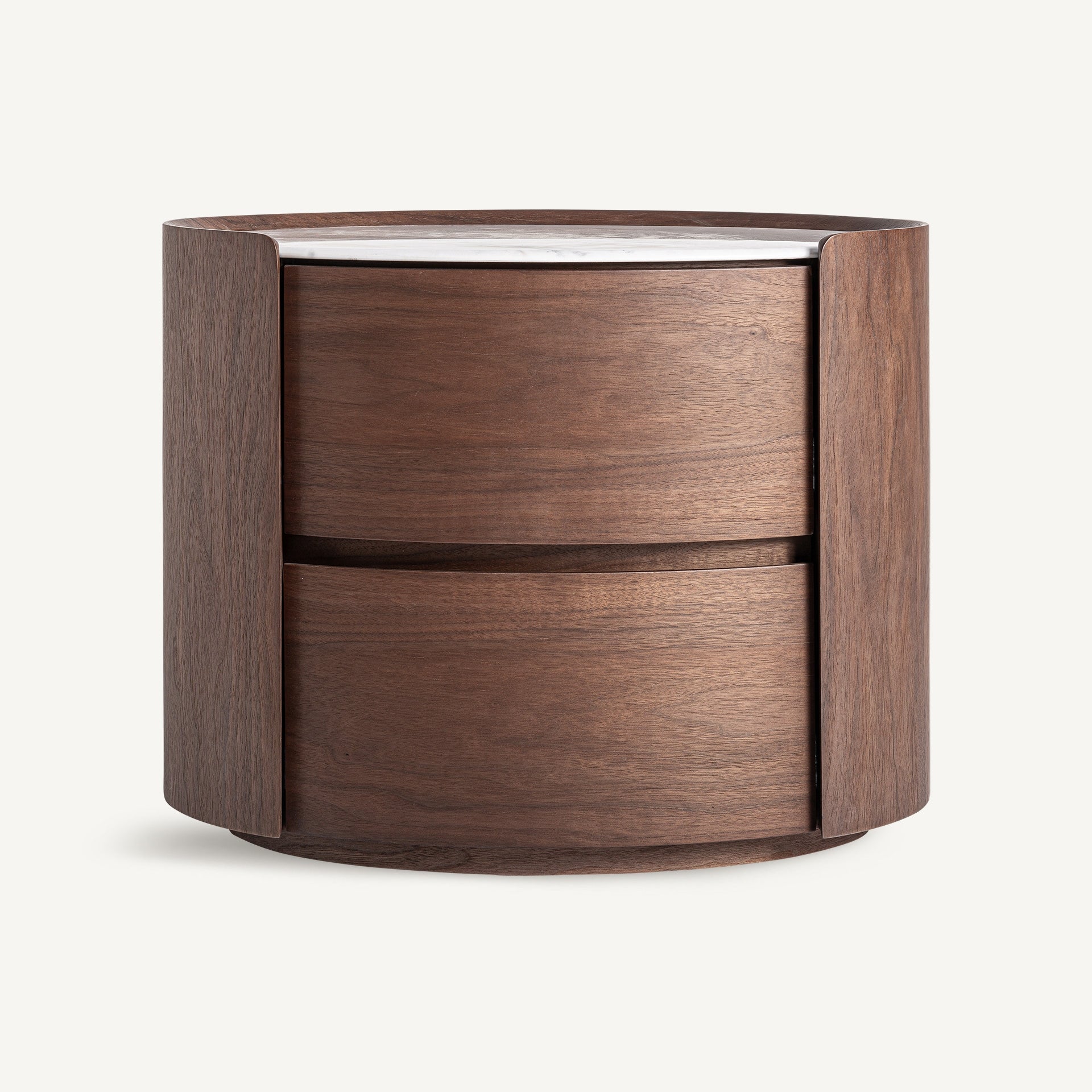 STUETTA Nightstand with Oak Veneer and White Top