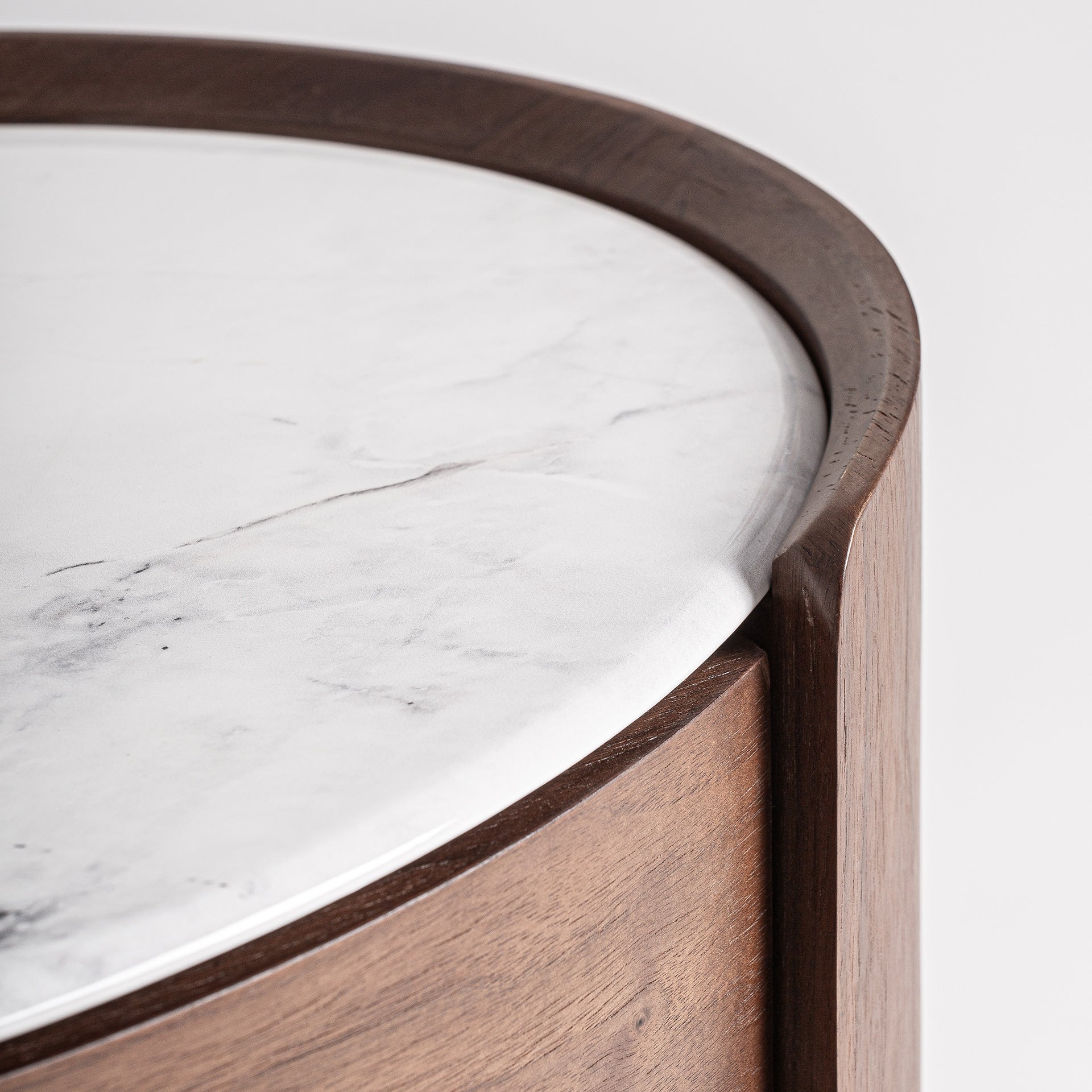 STUETTA Nightstand with Oak Veneer and White Top