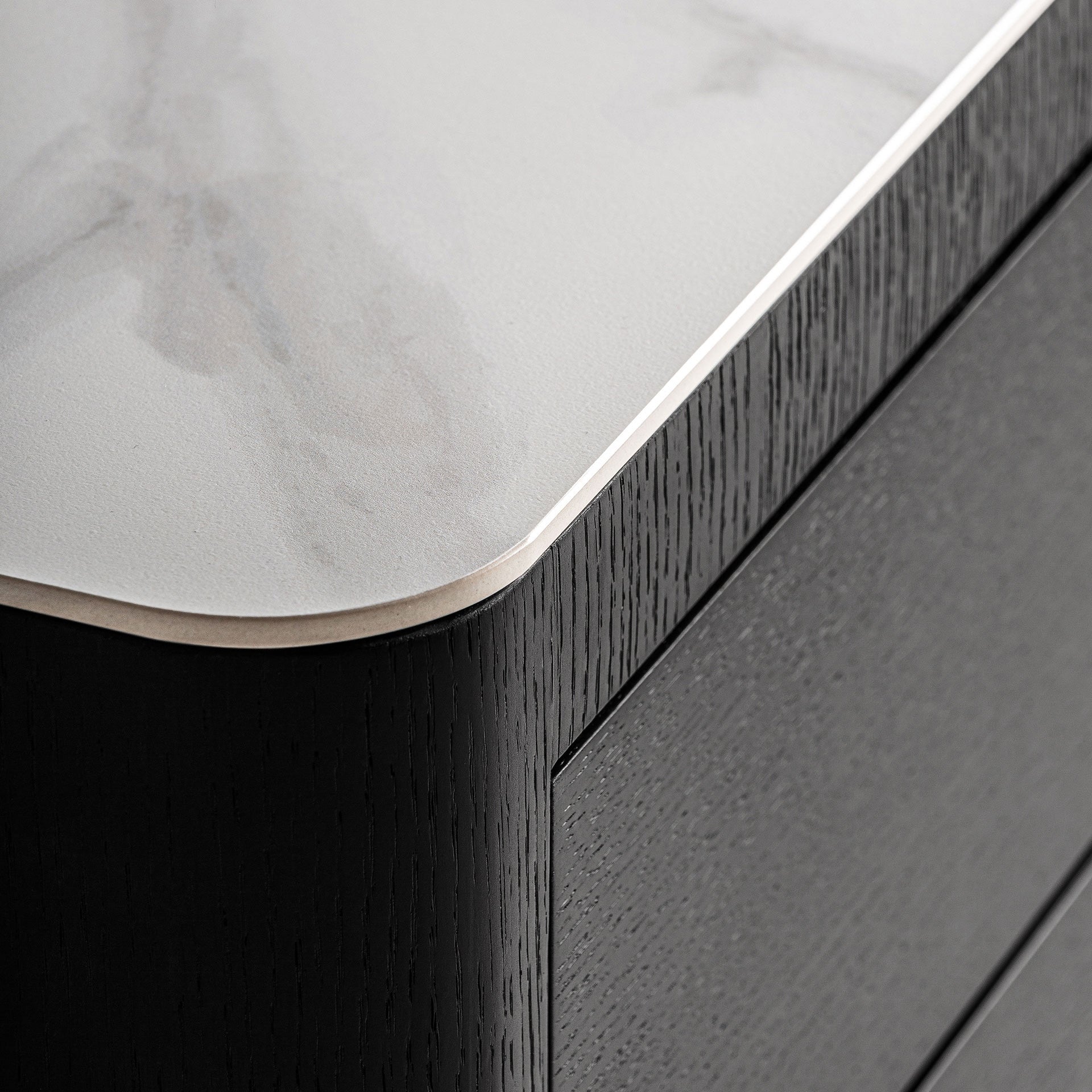 WHOLEN Nightstand Black with White Top