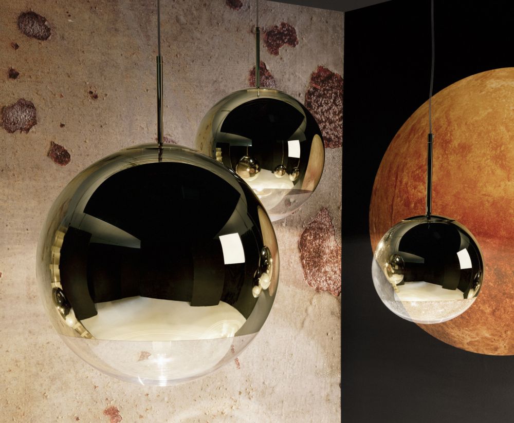 Mirror Ball Hanging Lamp Golden
