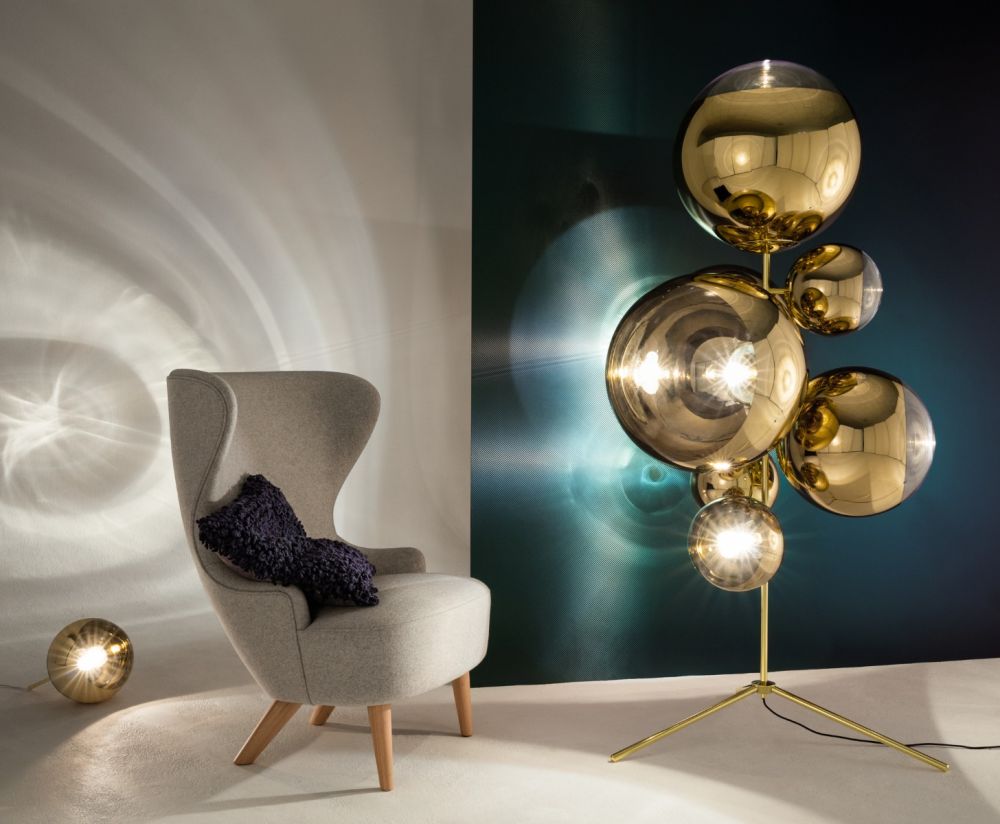 Mirror Ball Golden Floor Lamp