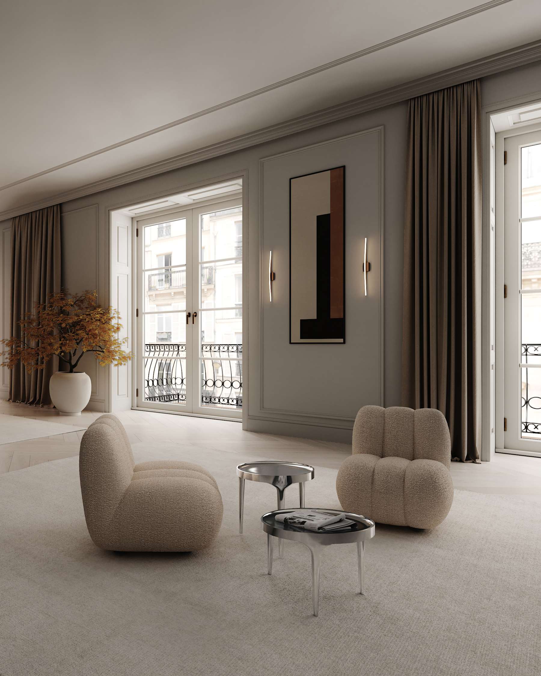 TOE HAIR BOICLé armchair beige [Klaudia]