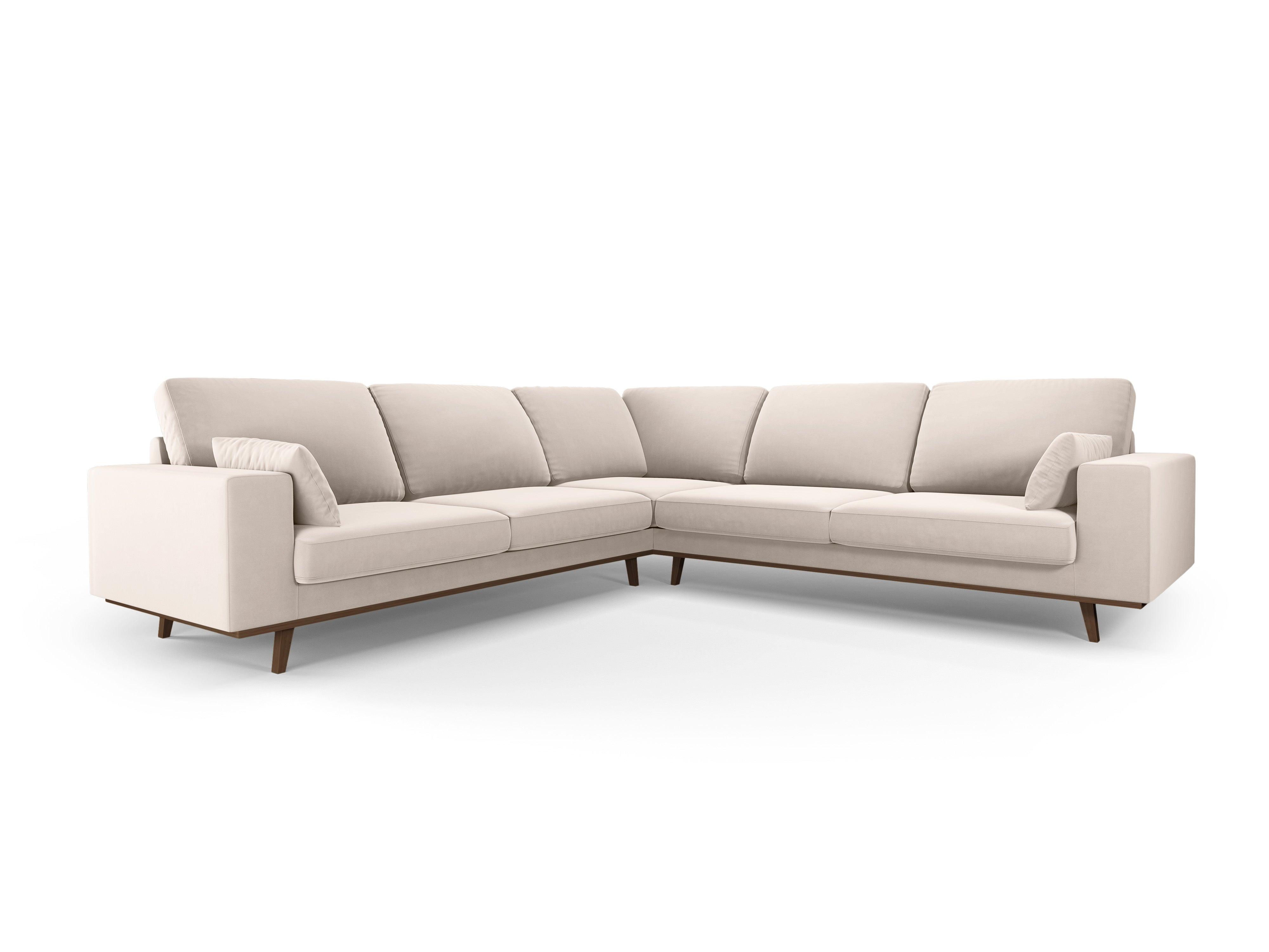 Narożnik aksamitny 5-osobowy symetryczny HEBE beżowy Mazzini Sofas    Eye on Design