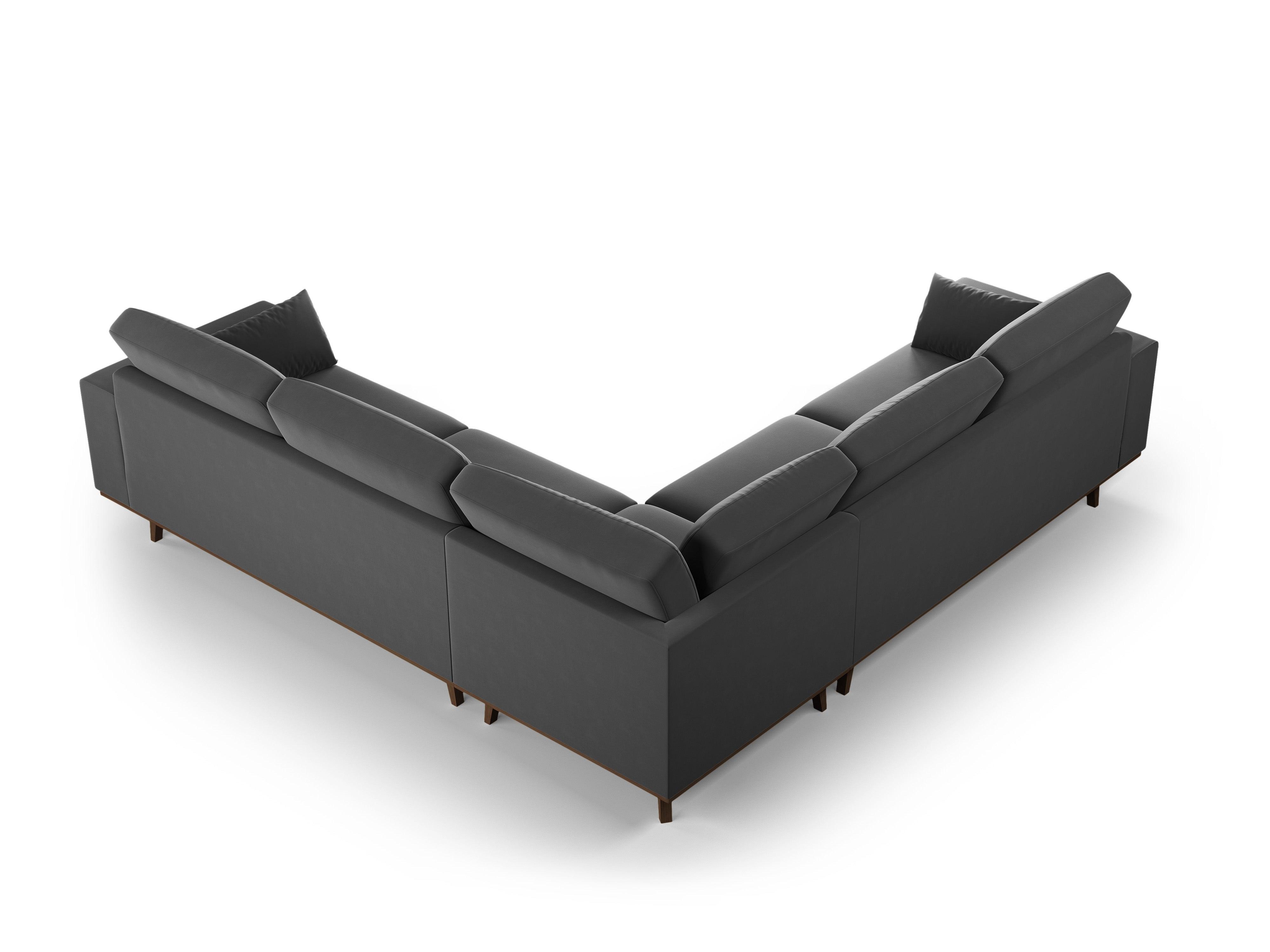 Narożnik aksamitny 5-osobowy symetryczny HEBE ciemnoszary Mazzini Sofas    Eye on Design