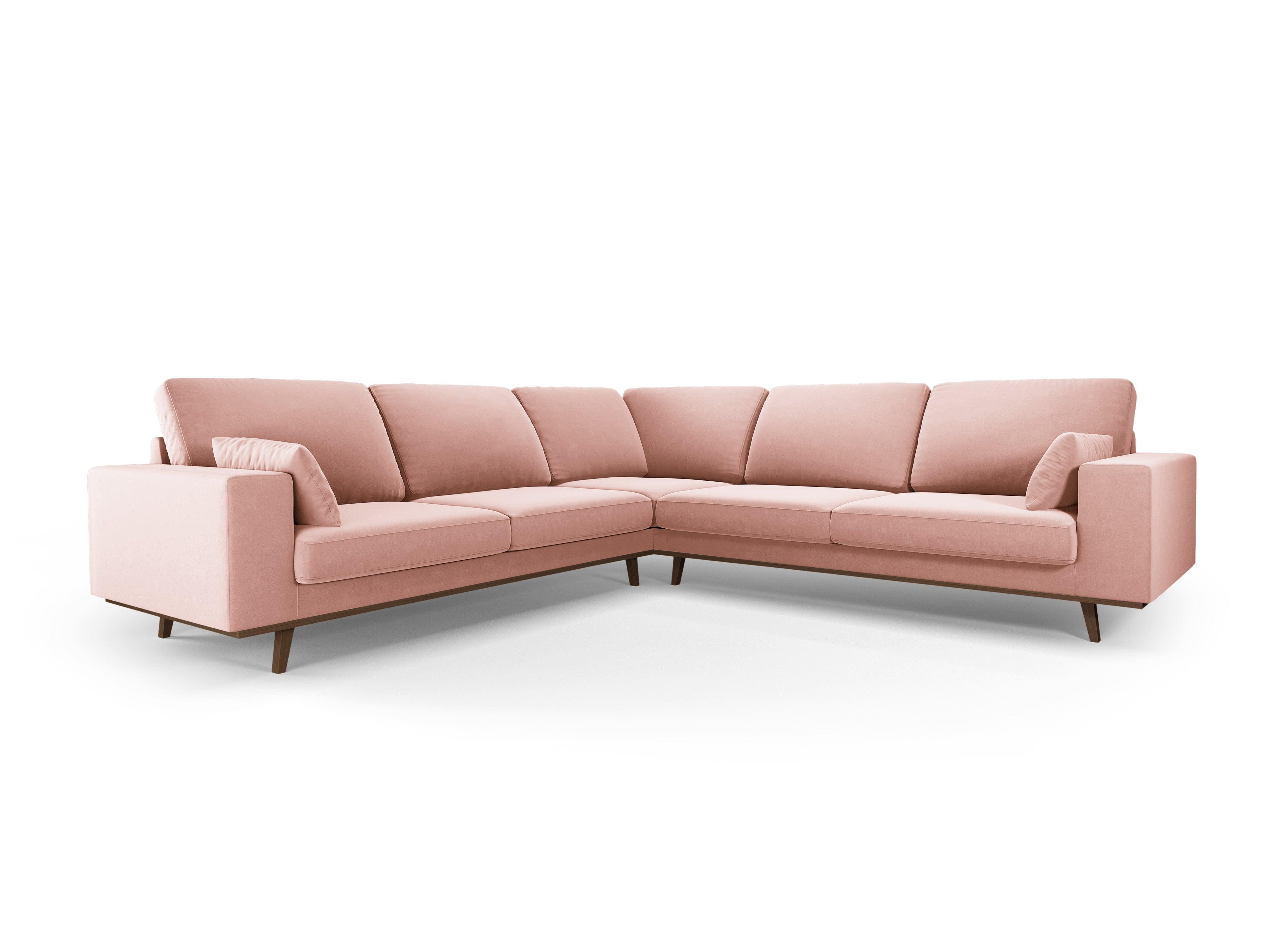 Narożnik aksamitny 5-osobowy symetryczny HEBE różowy Mazzini Sofas    Eye on Design