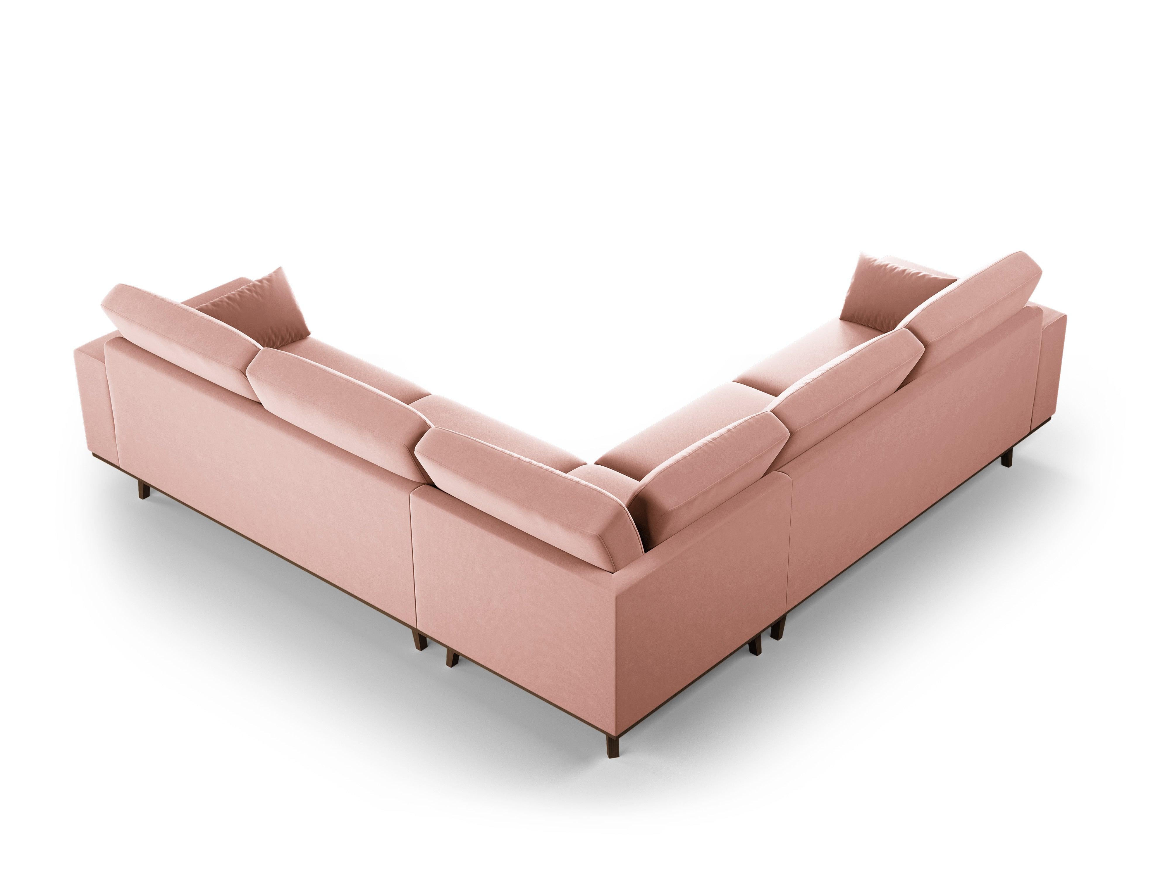 Narożnik aksamitny 5-osobowy symetryczny HEBE różowy Mazzini Sofas    Eye on Design