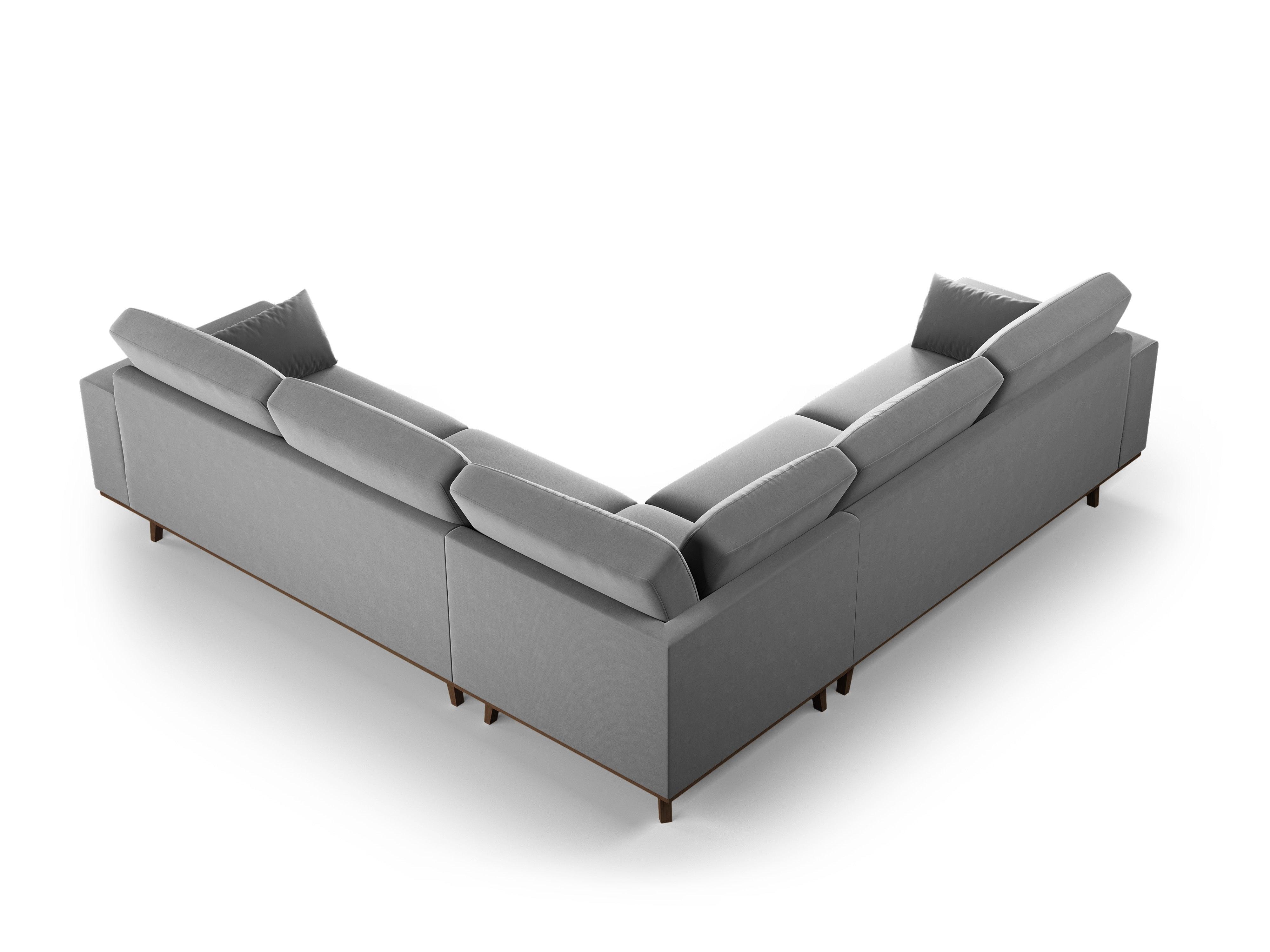 Narożnik aksamitny 5-osobowy symetryczny HEBE szary Mazzini Sofas    Eye on Design