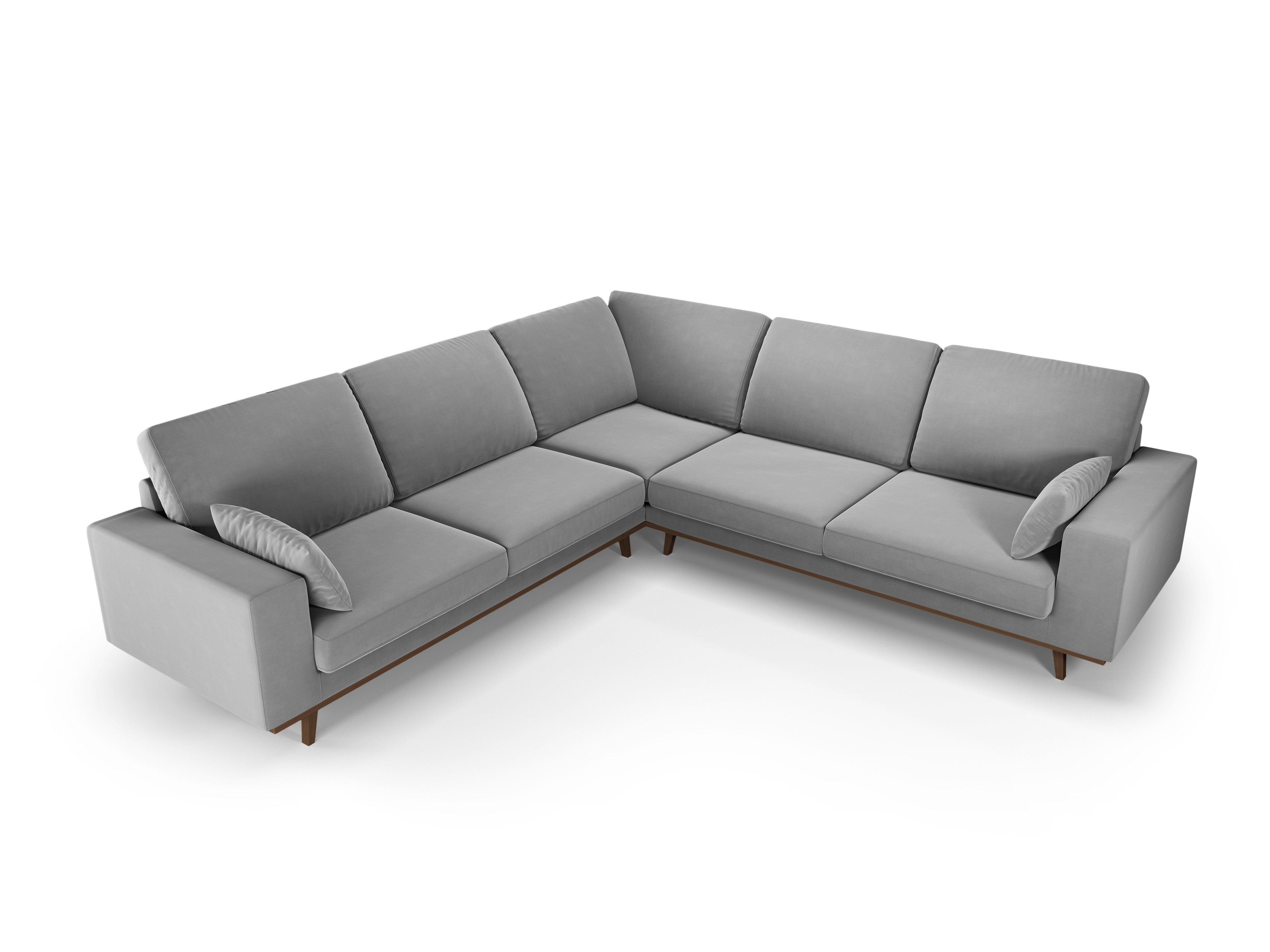 Narożnik aksamitny 5-osobowy symetryczny HEBE szary Mazzini Sofas    Eye on Design