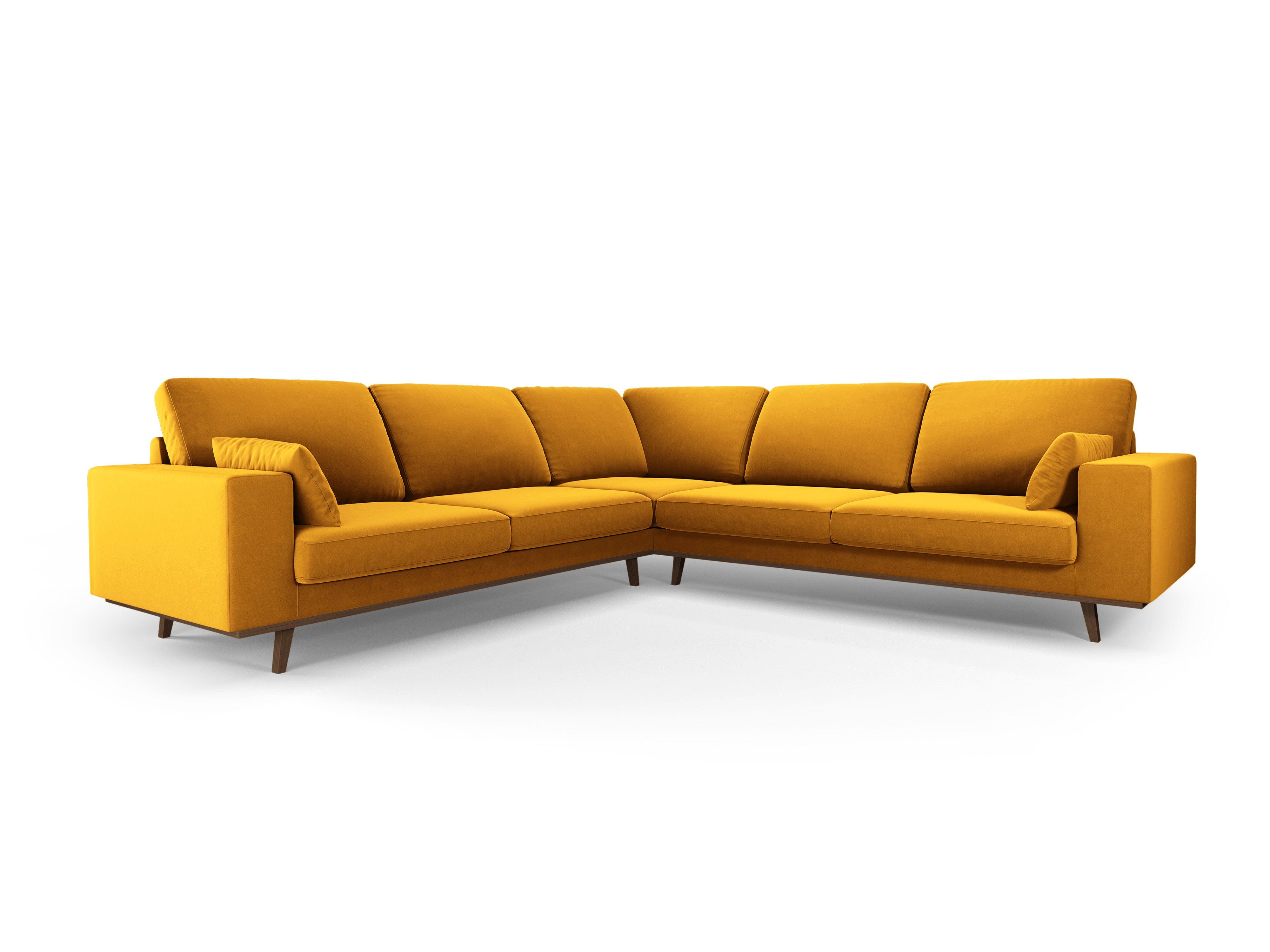 Narożnik aksamitny 5-osobowy symetryczny HEBE żółty Mazzini Sofas    Eye on Design