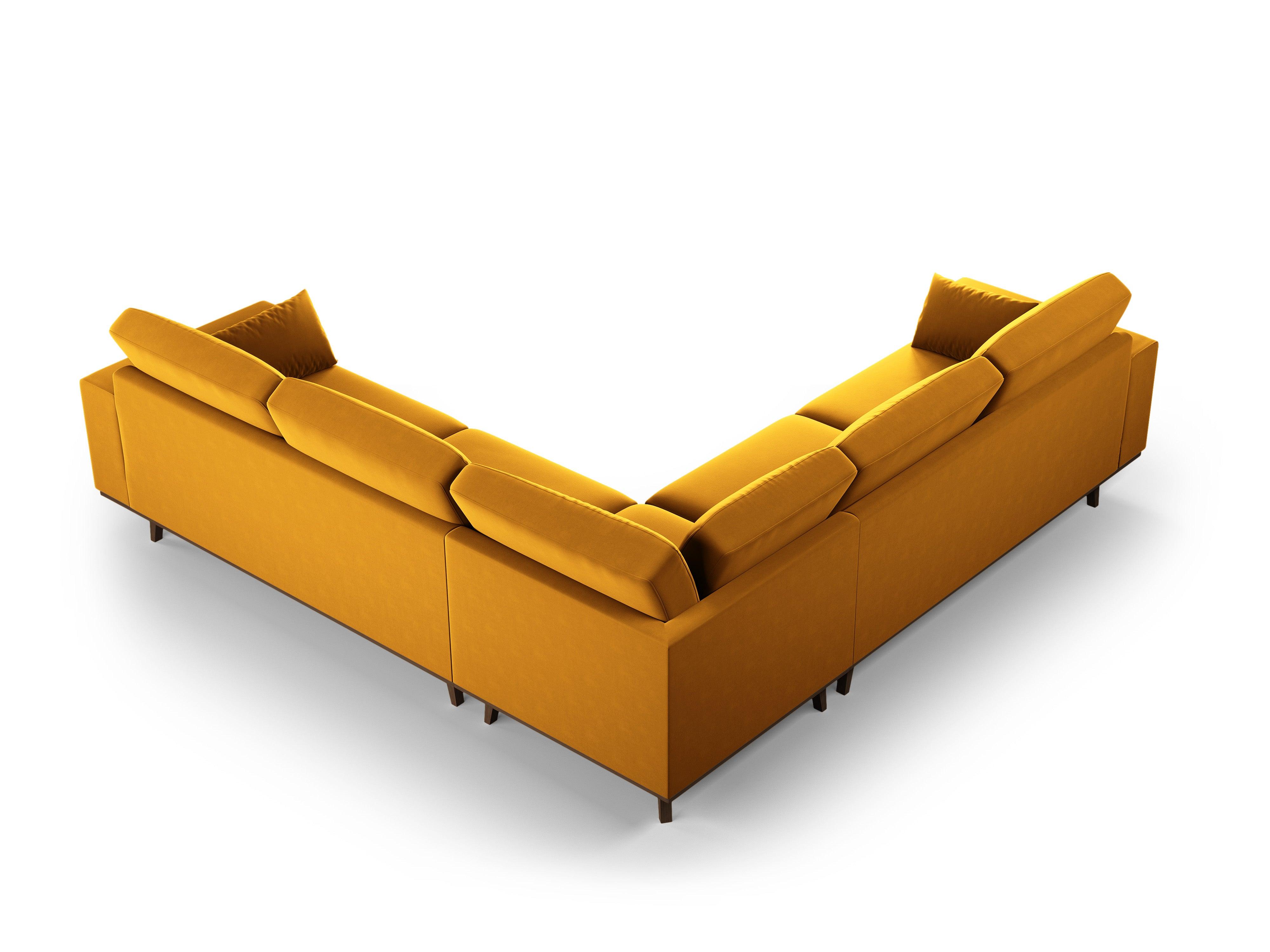 Narożnik aksamitny 5-osobowy symetryczny HEBE żółty Mazzini Sofas    Eye on Design