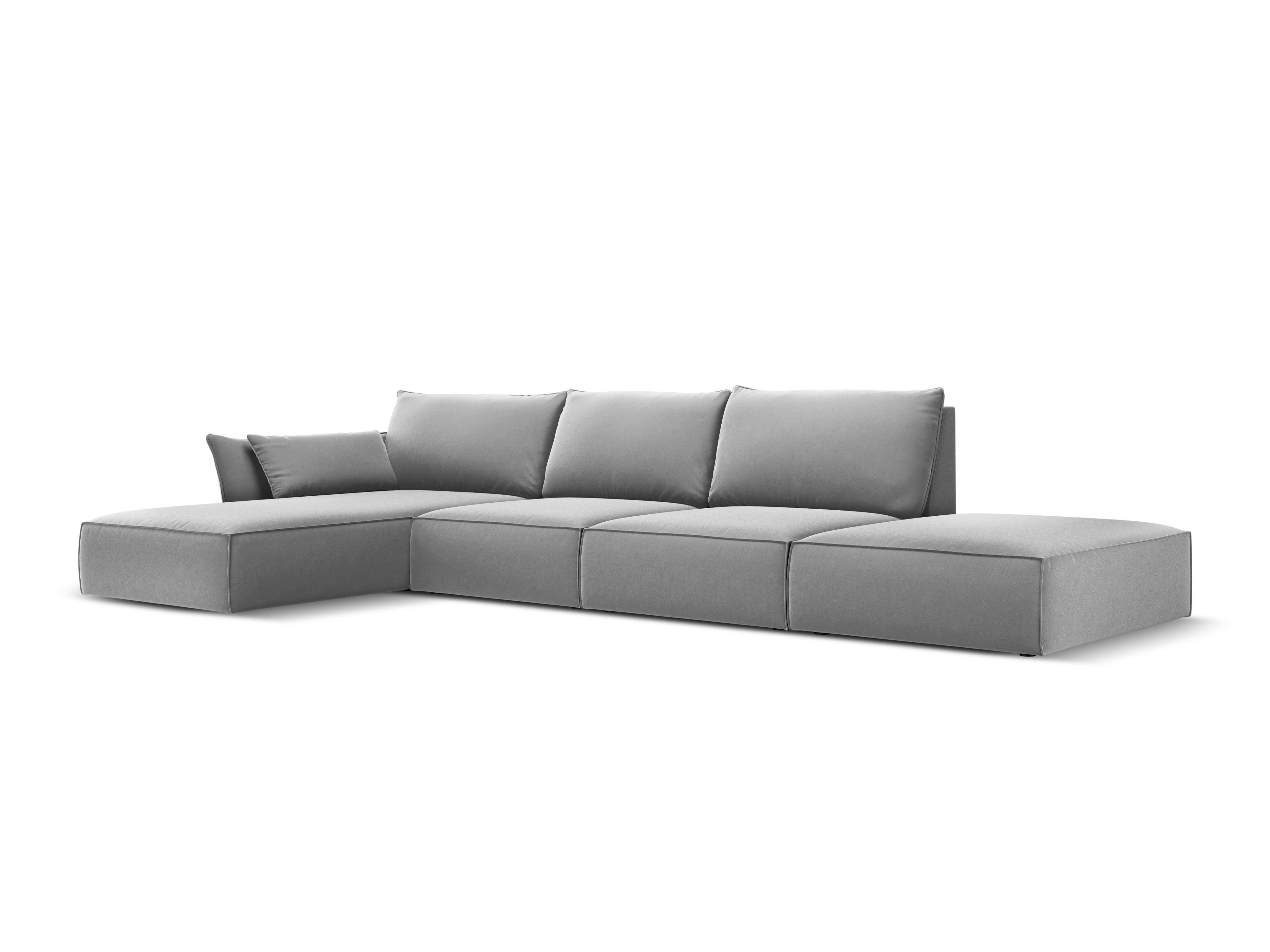 Narożnik aksamitny lewostronny otwarty VANDA szary Mazzini Sofas    Eye on Design