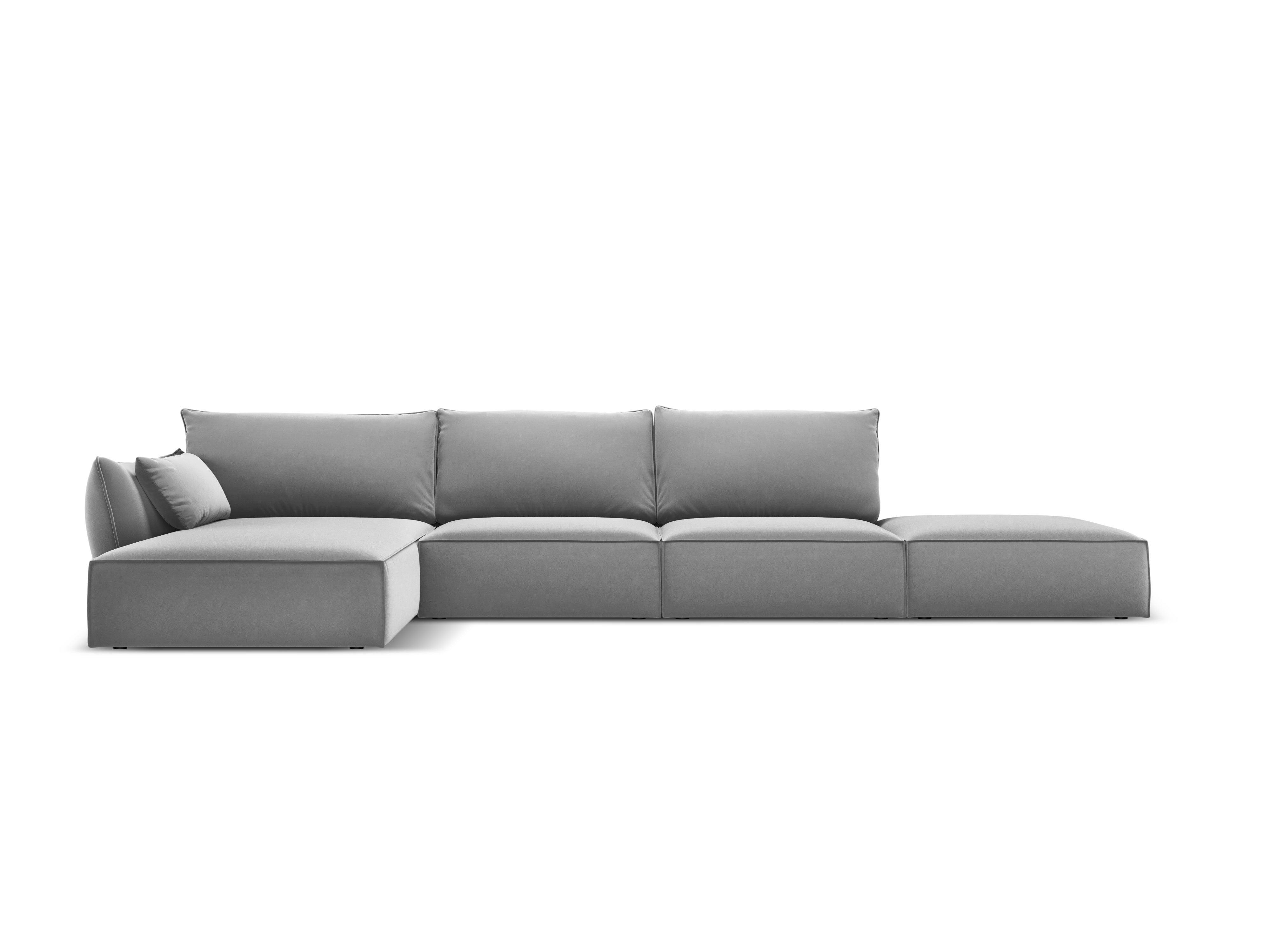 Narożnik aksamitny lewostronny otwarty VANDA szary Mazzini Sofas    Eye on Design