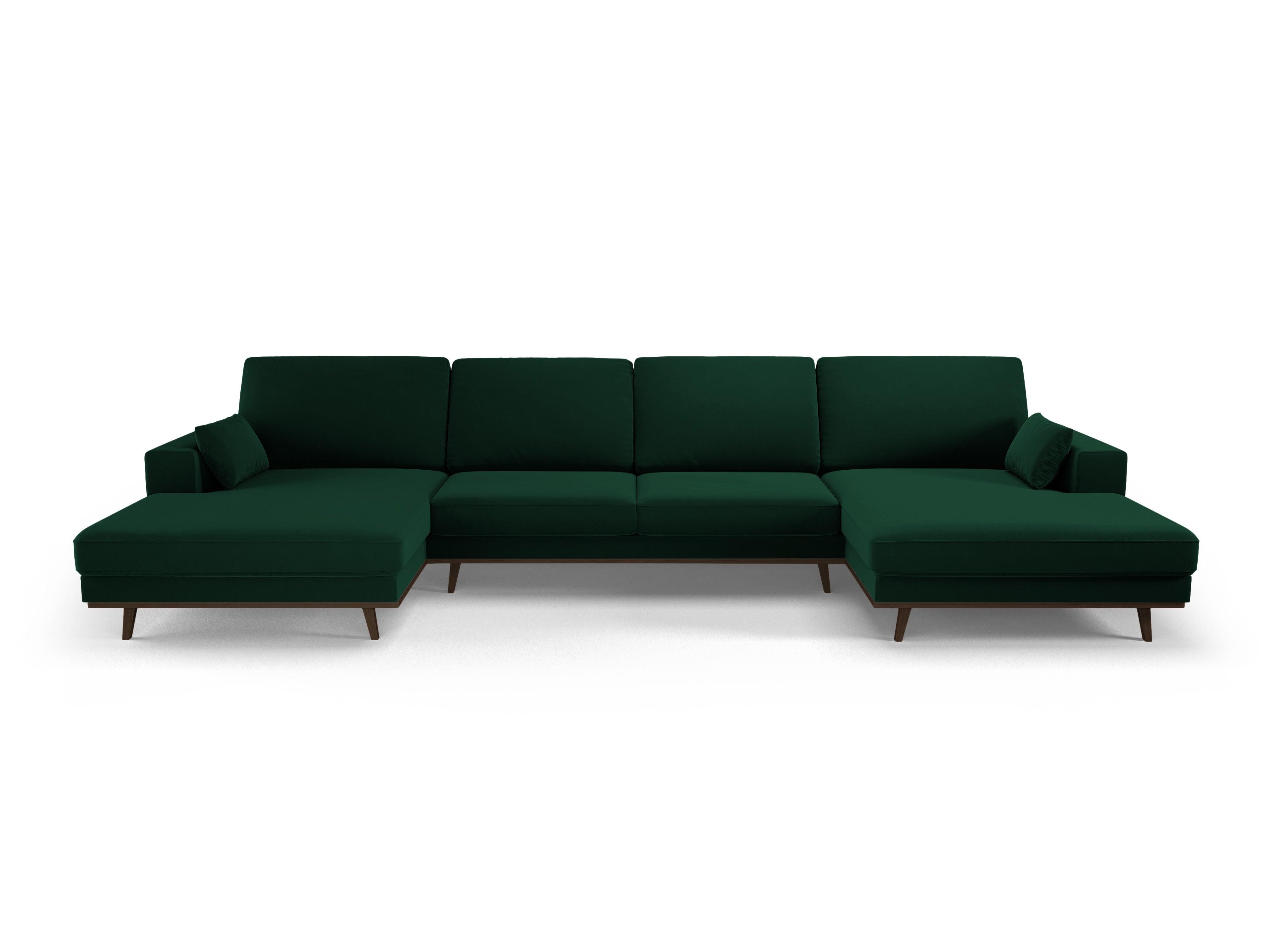 Narożnik aksamitny panoramiczny HEBE butelkowa zieleń Mazzini Sofas    Eye on Design