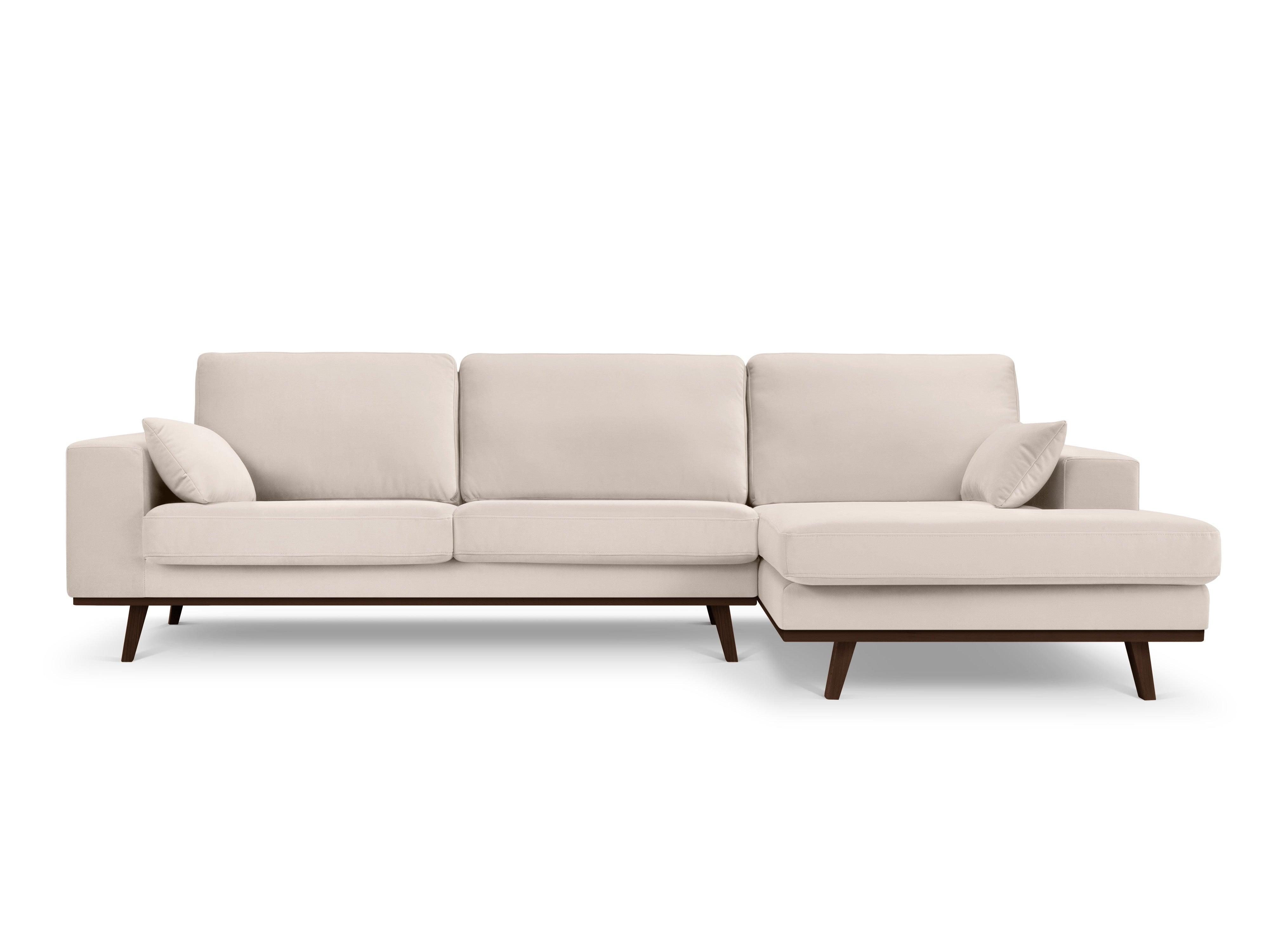 Narożnik aksamitny prawostronny HEBE beżowy Mazzini Sofas    Eye on Design