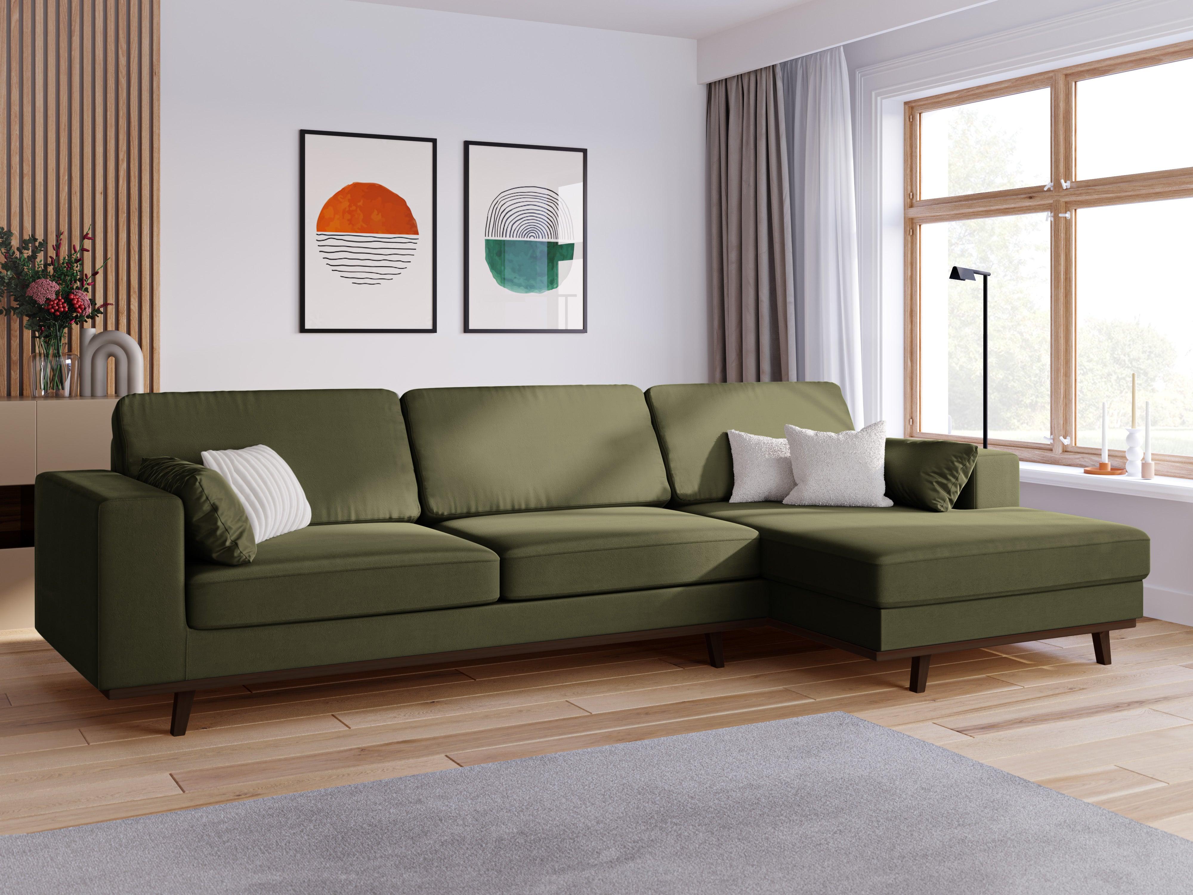 Narożnik aksamitny prawostronny HEBE zielony Mazzini Sofas    Eye on Design