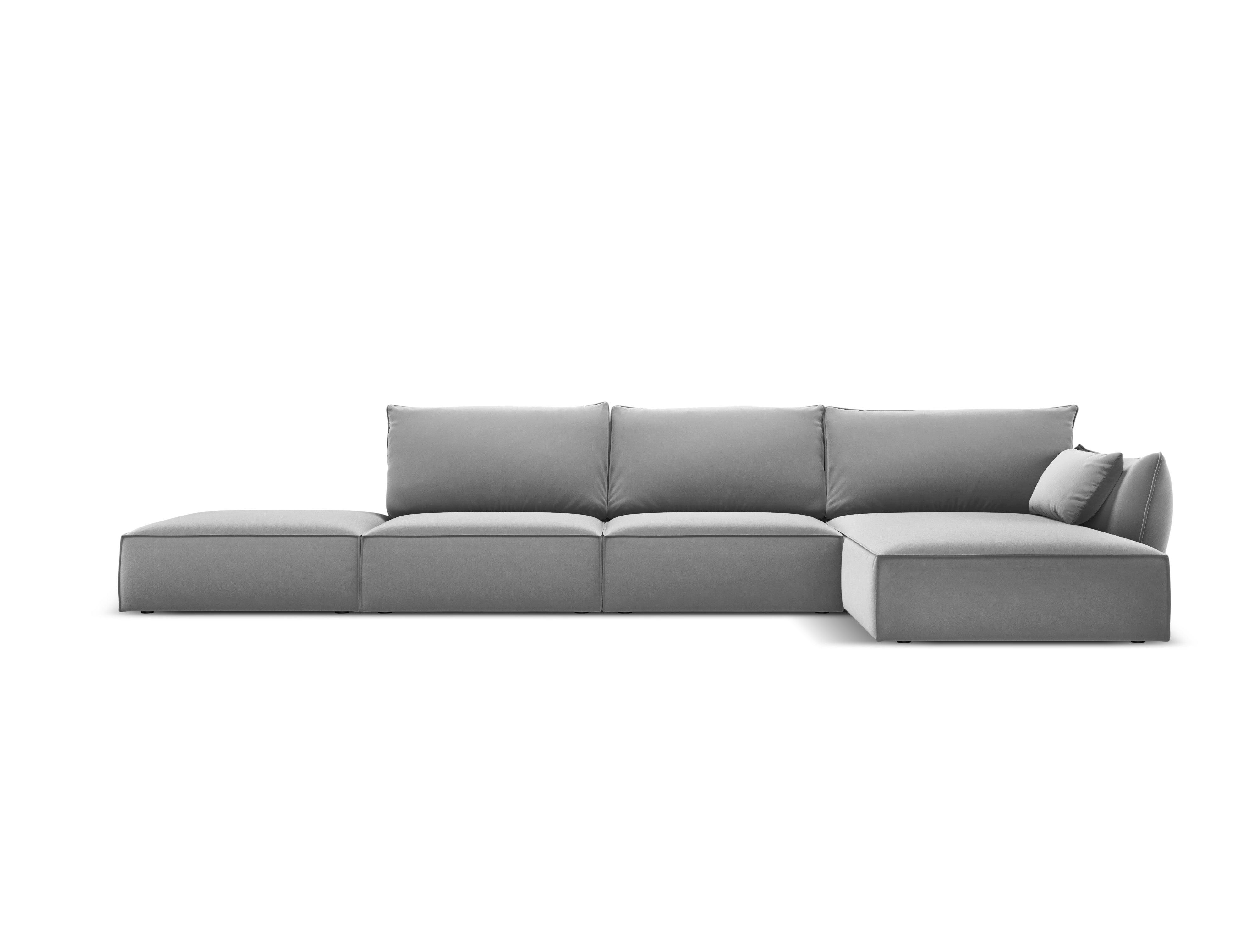 Narożnik aksamitny prawostronny otwarty VANDA szary Mazzini Sofas    Eye on Design