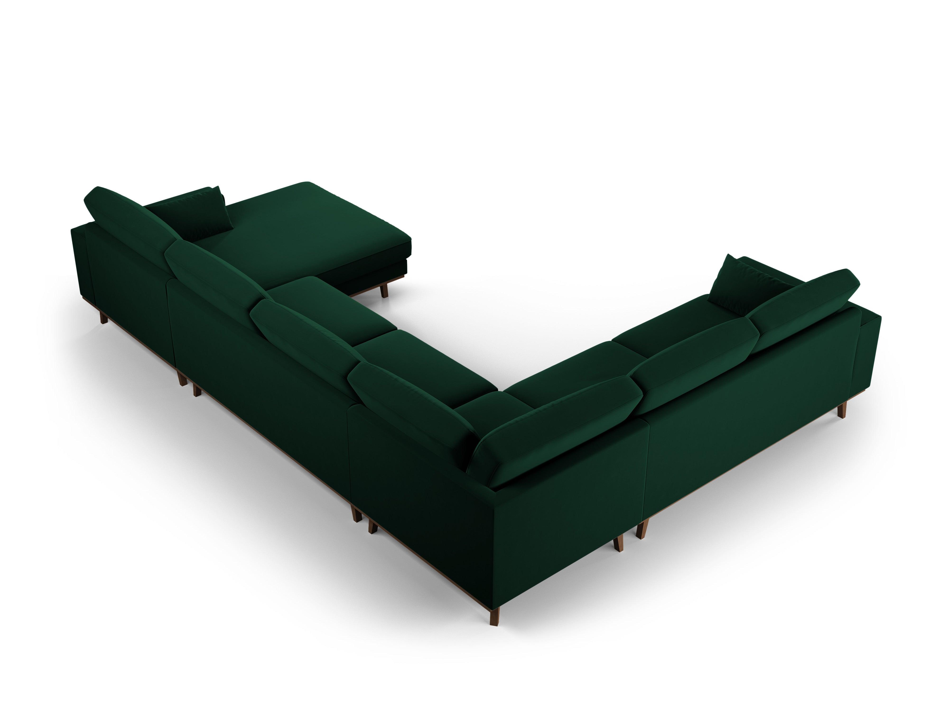 Narożnik lewostronny aksamitny panoramiczny HEBE butelkowa zieleń Mazzini Sofas    Eye on Design