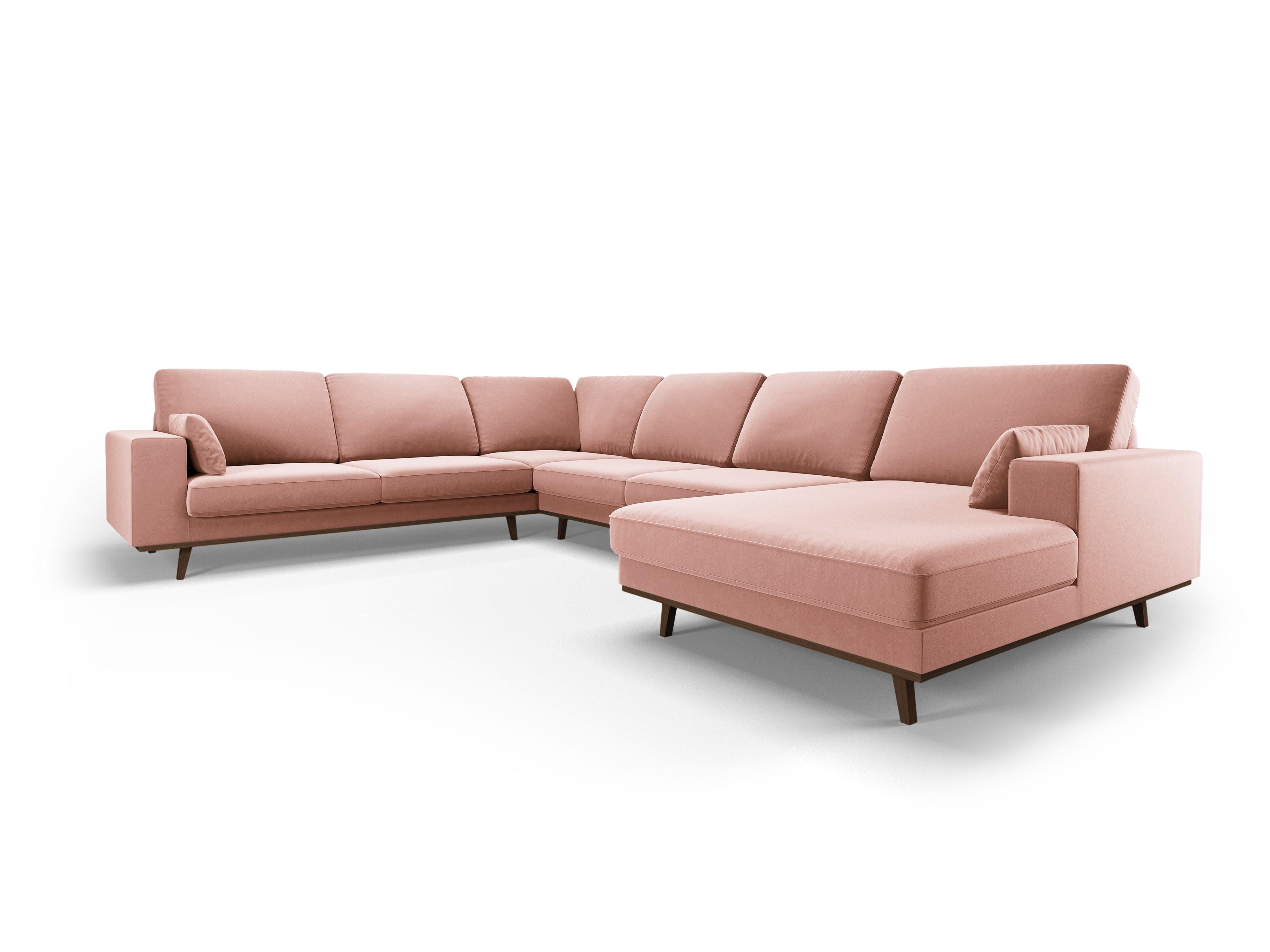 Narożnik lewostronny aksamitny panoramiczny HEBE różowy Mazzini Sofas    Eye on Design