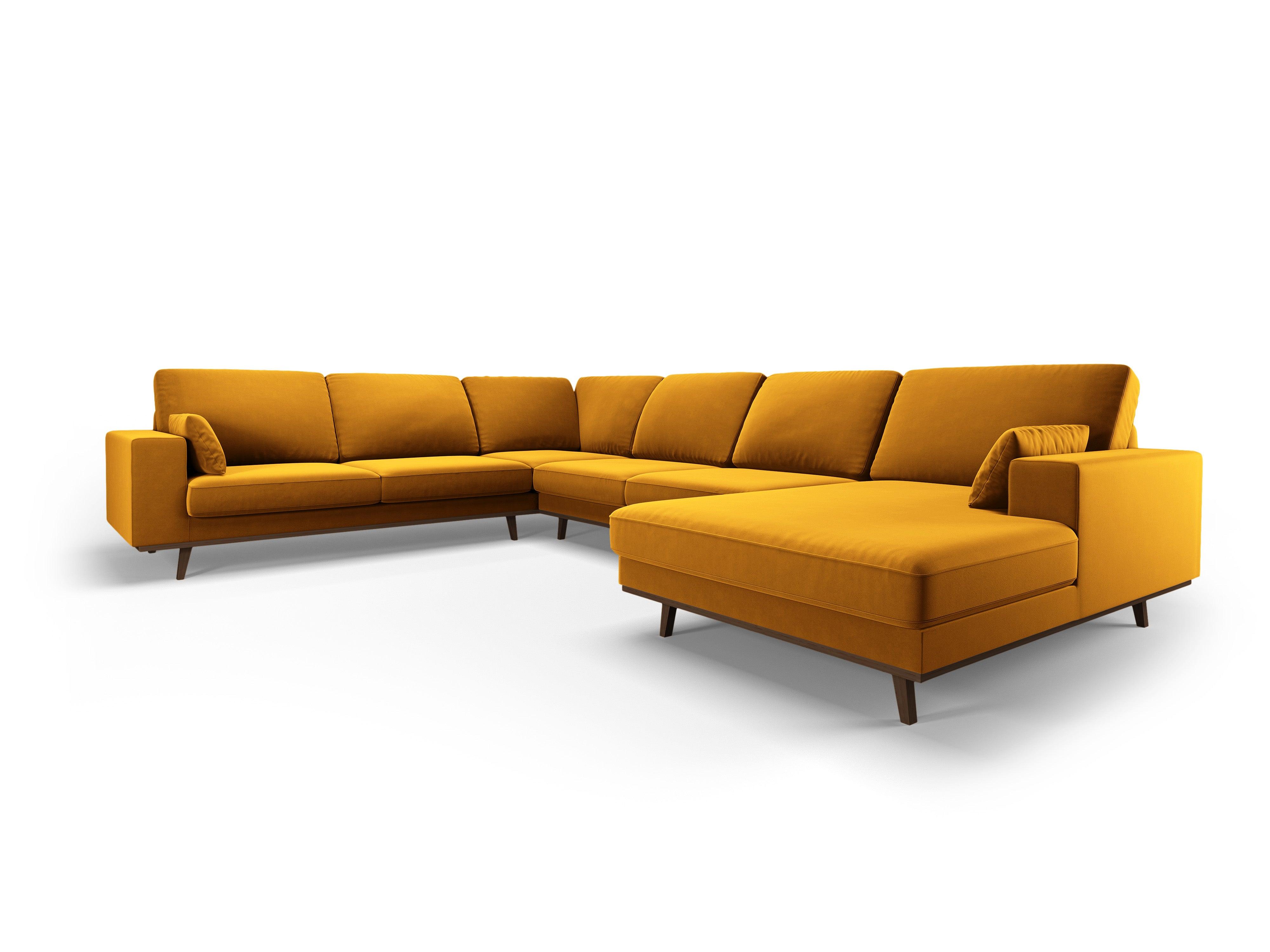 Narożnik lewostronny aksamitny panoramiczny HEBE żółty Mazzini Sofas    Eye on Design