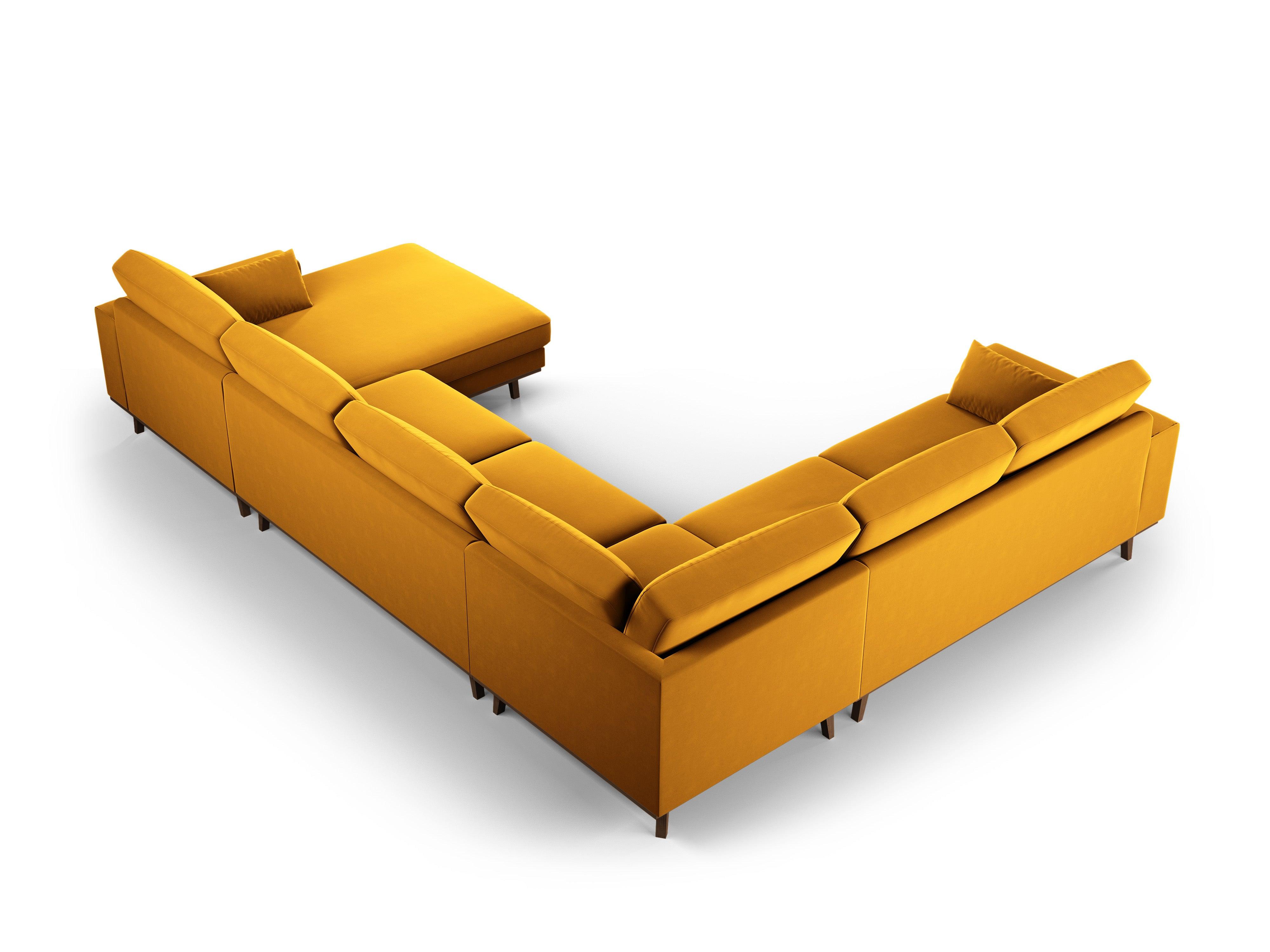 Narożnik lewostronny aksamitny panoramiczny HEBE żółty Mazzini Sofas    Eye on Design