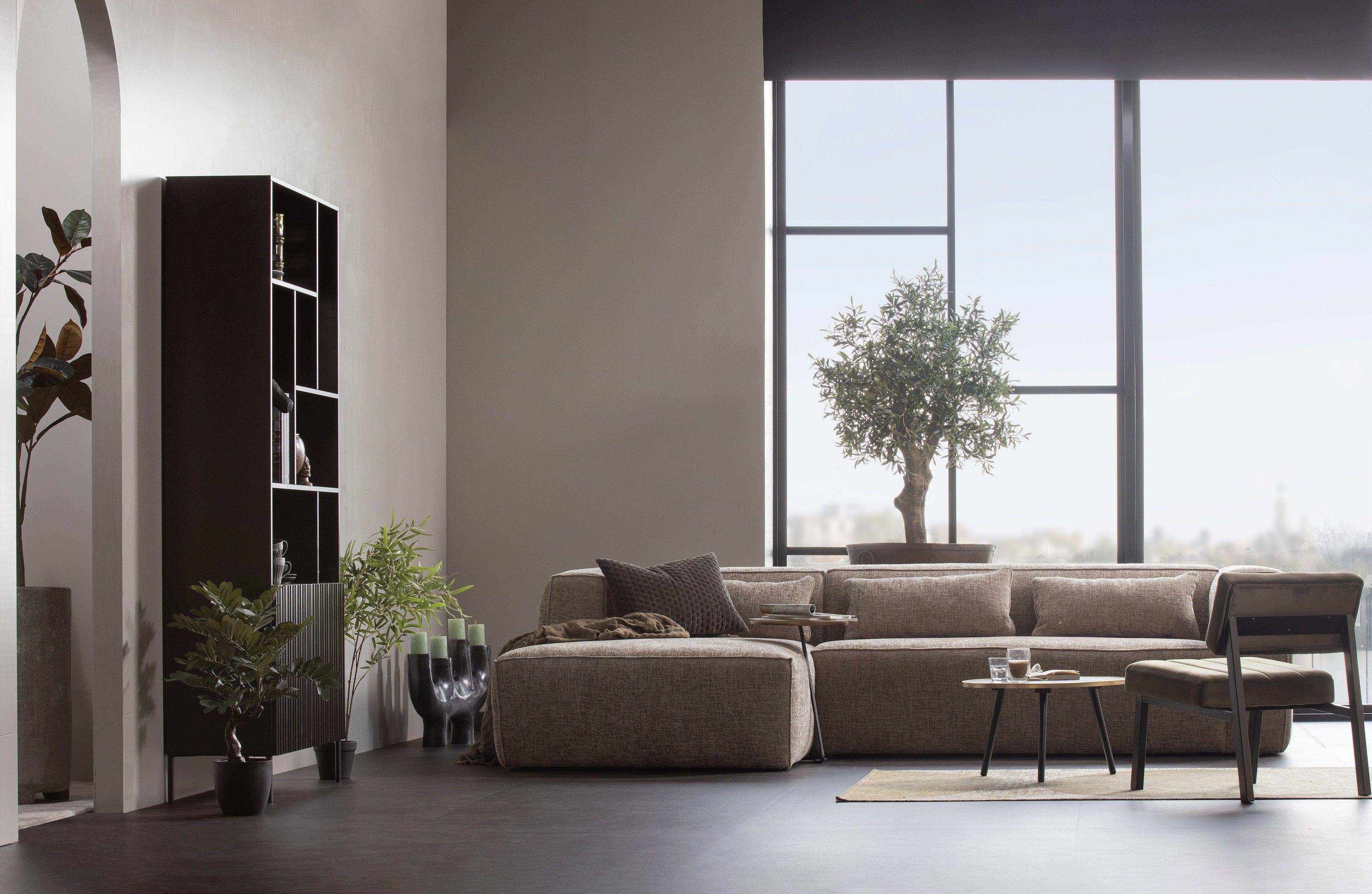 Right-facing BEAN corner sofa in steel gray