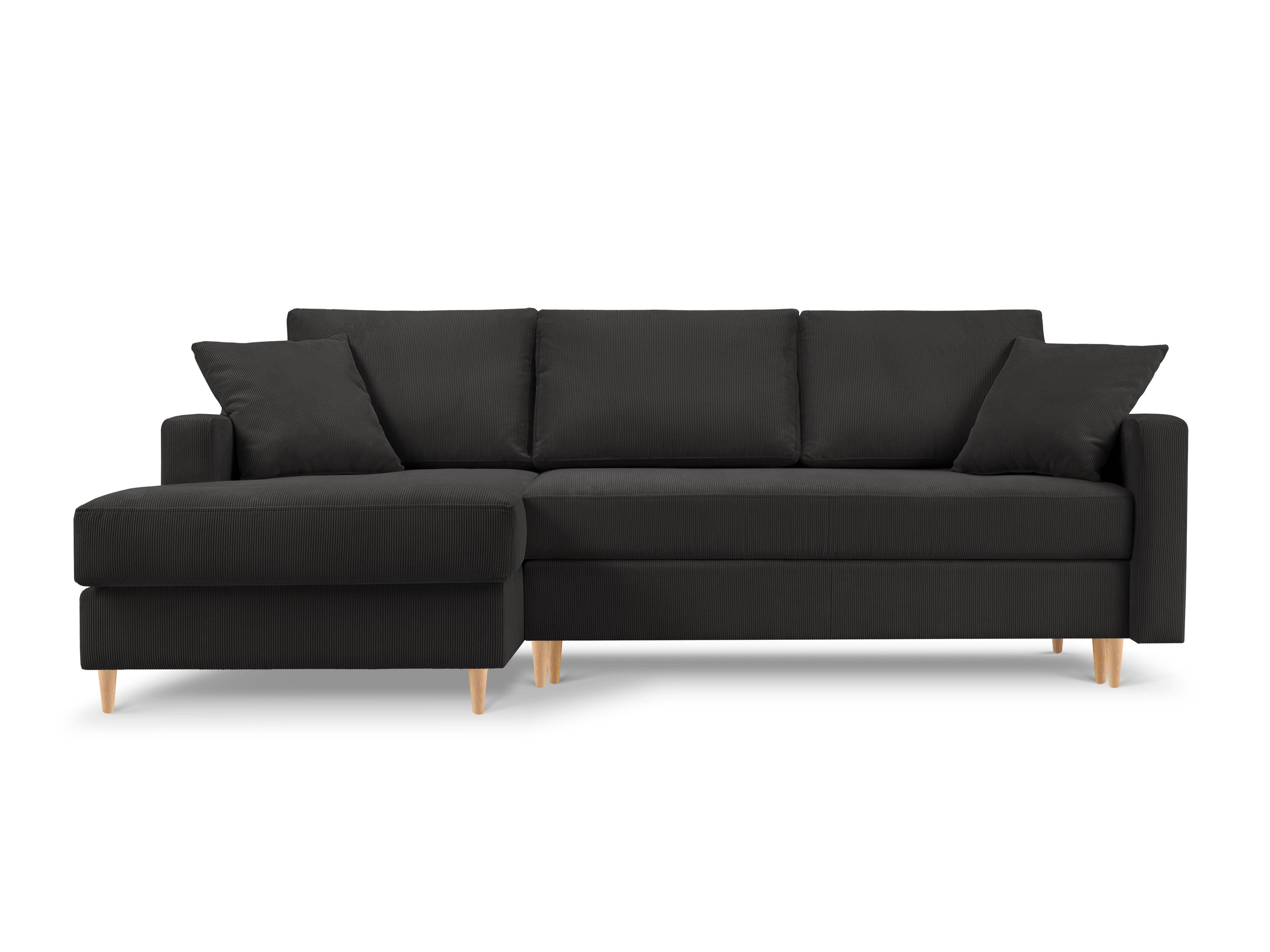 Narożnik lewostronny sztruksowy z funkcją spania ROSE ciemnoszary Mazzini Sofas    Eye on Design