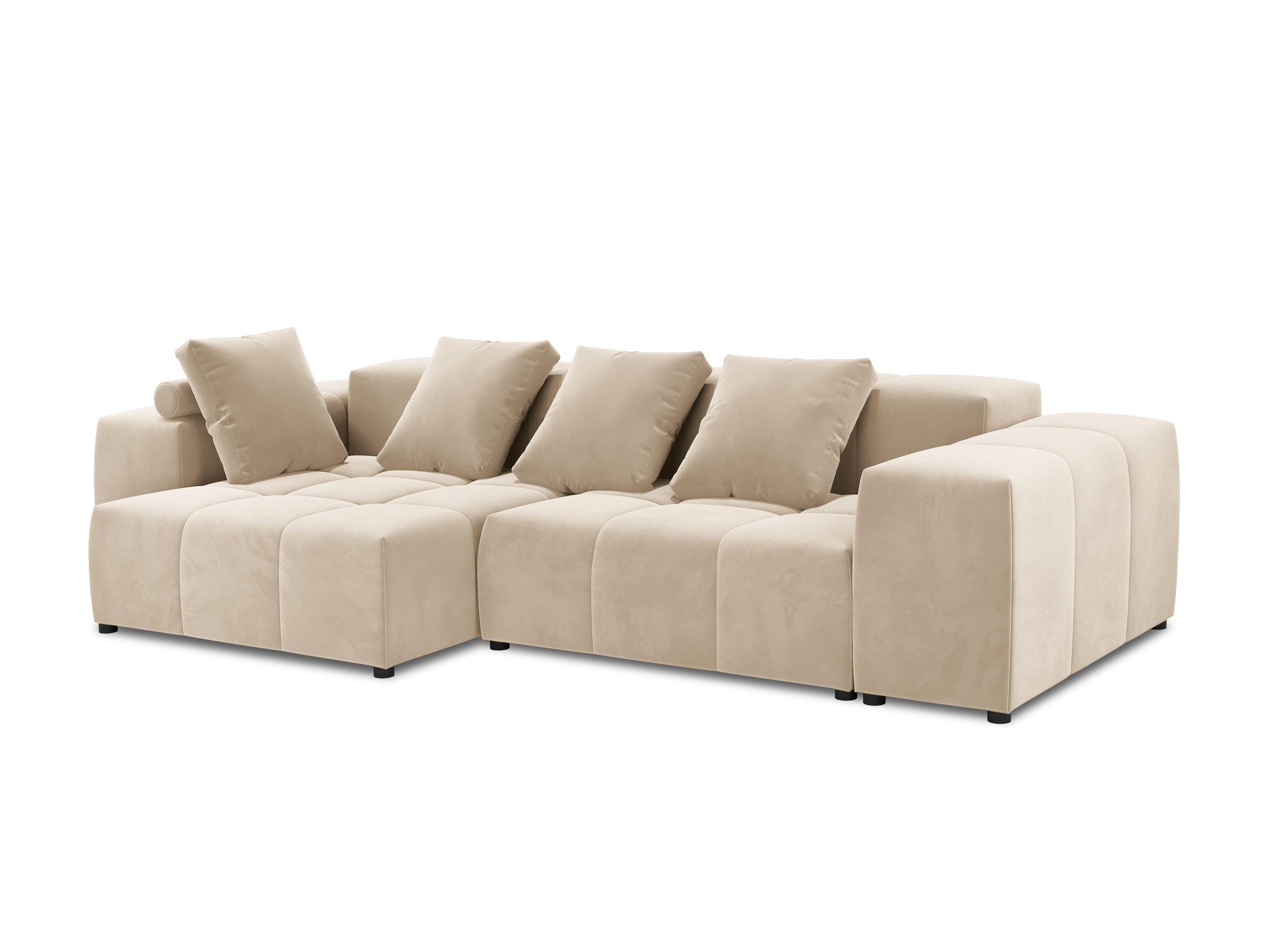 Narożnik modułowy aksamitny 4-osobowy ROME beżowy Cosmopolitan Design    Eye on Design