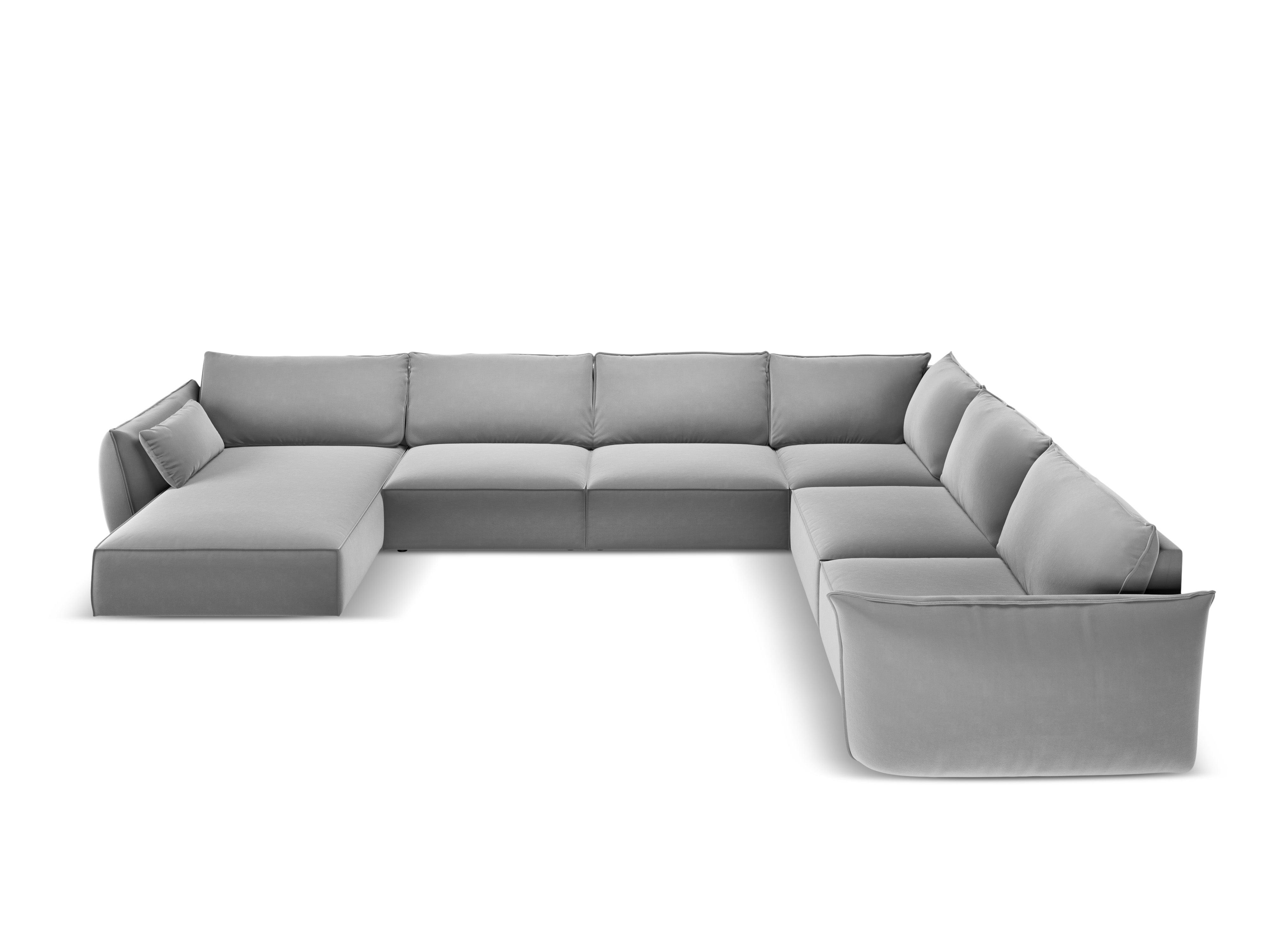 Narożnik panoramiczny aksamitny prawostronny VANDA szary Mazzini Sofas    Eye on Design