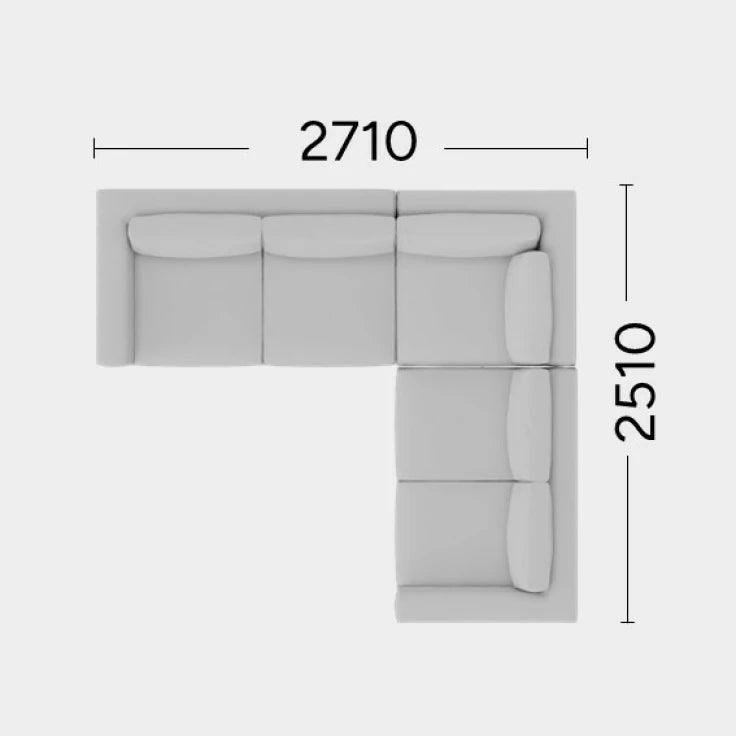 Narożnik prawostronny AIR Rosanero 271x251 cm Grupa 0 Nie Eye on Design