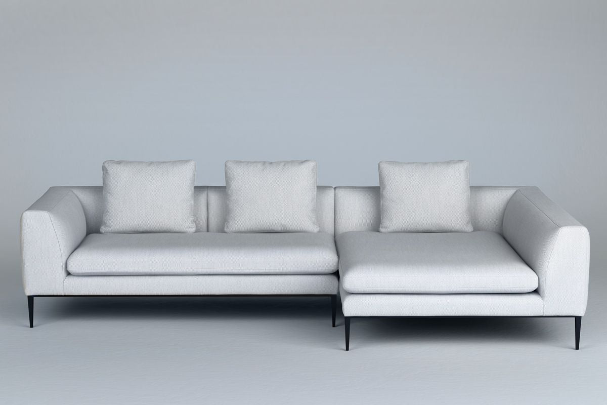 Szezlong links NASH gepolstert mit schwarzem Gestell