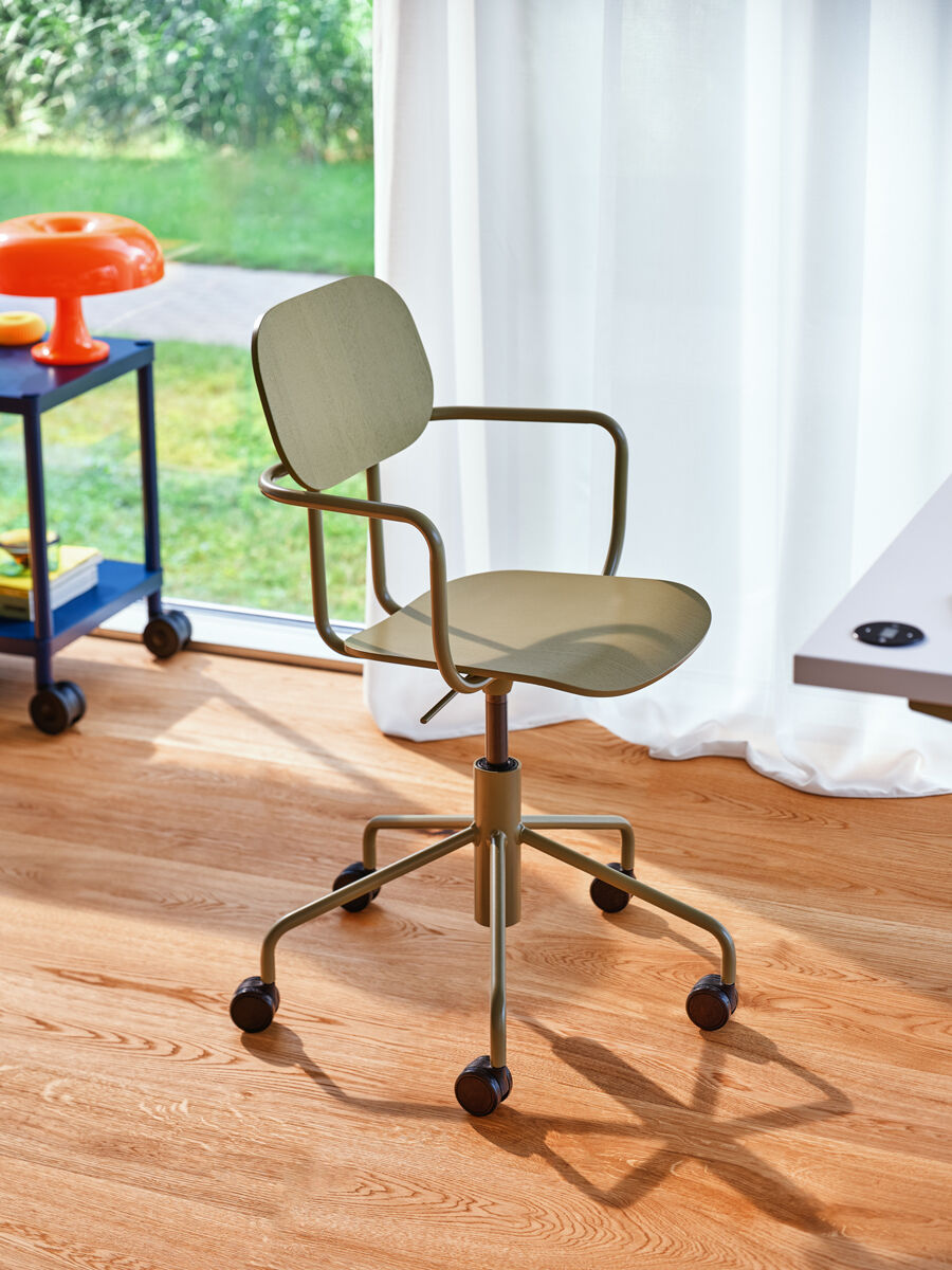 New school office chair beige adjustable base