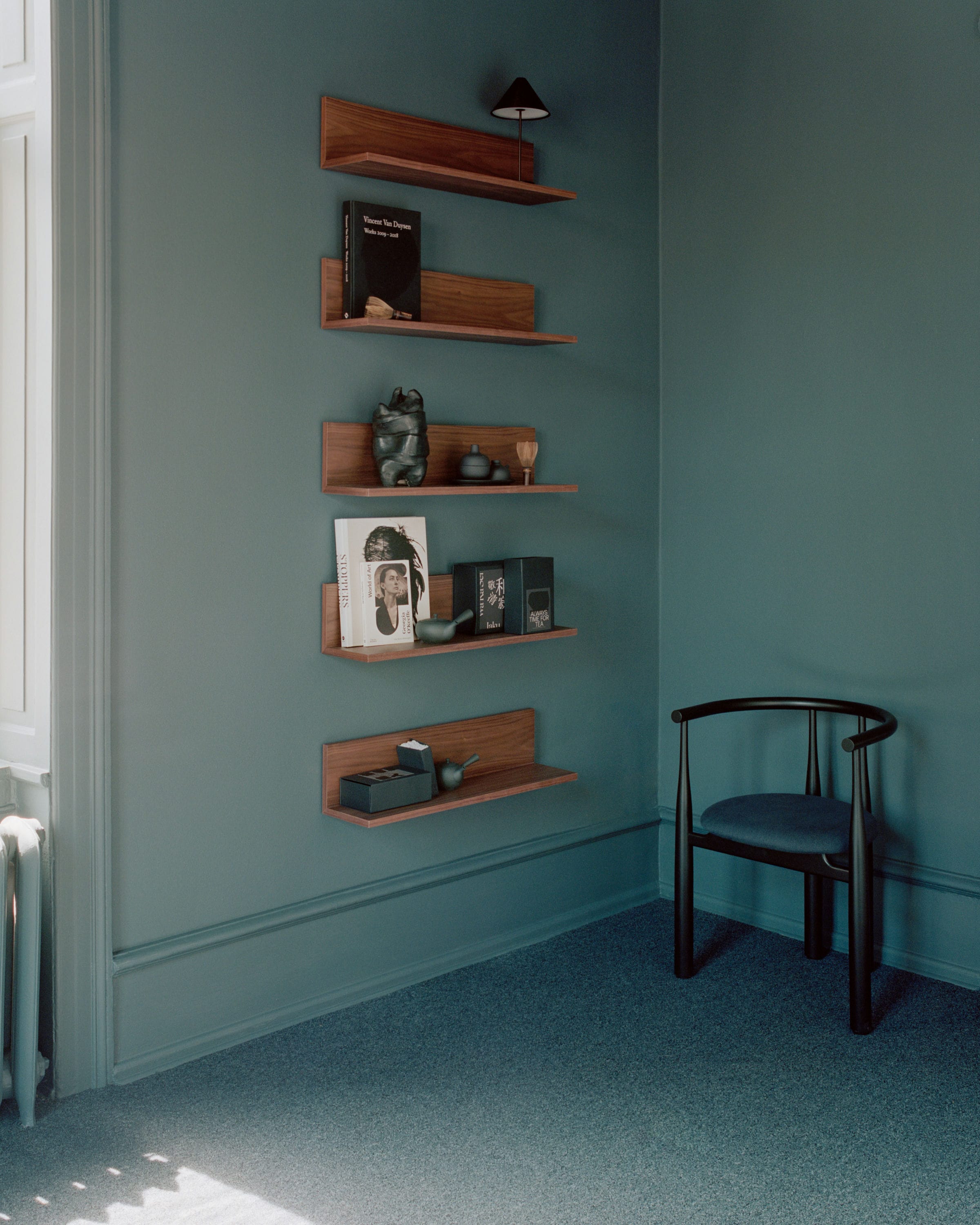 Tana wall shelf black oak veneer