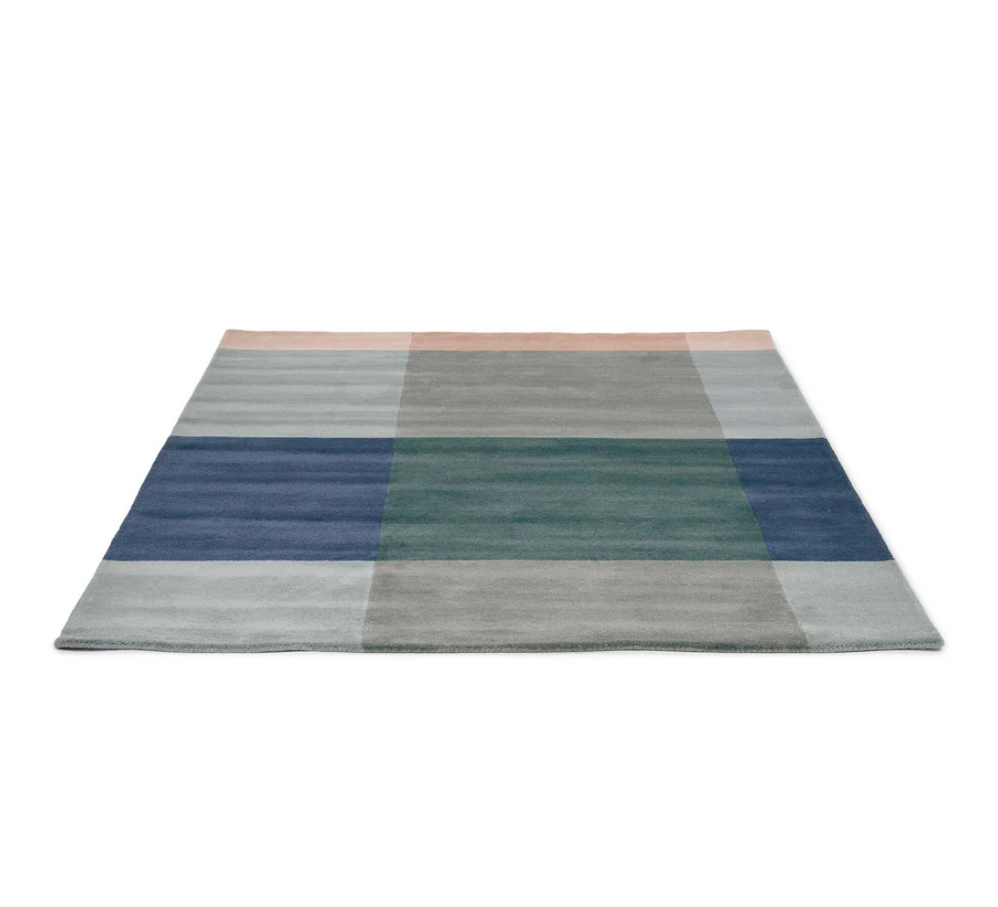 Blauer Teppich PLAID GREY