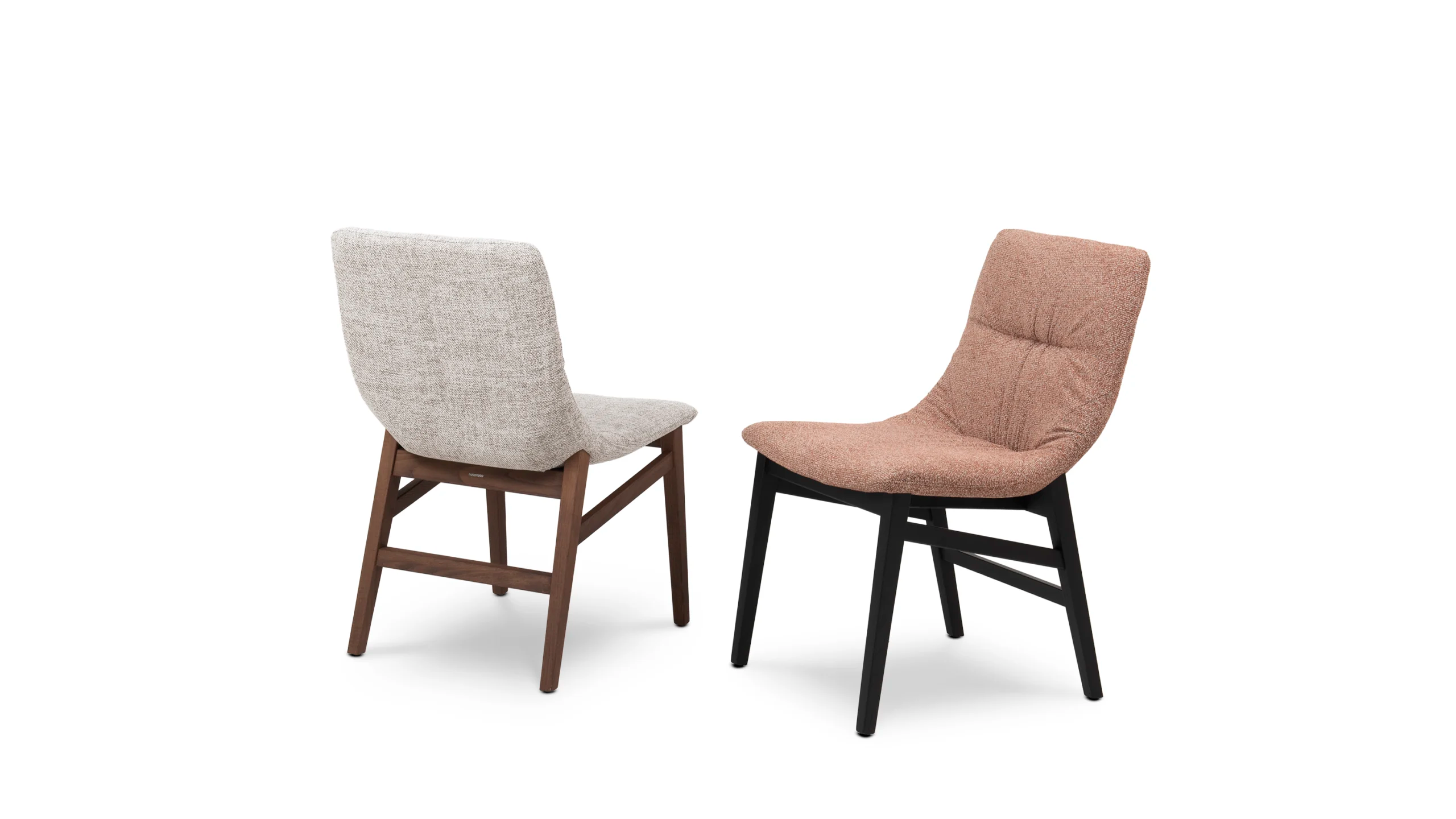 WAVE upholstered chair with wooden base