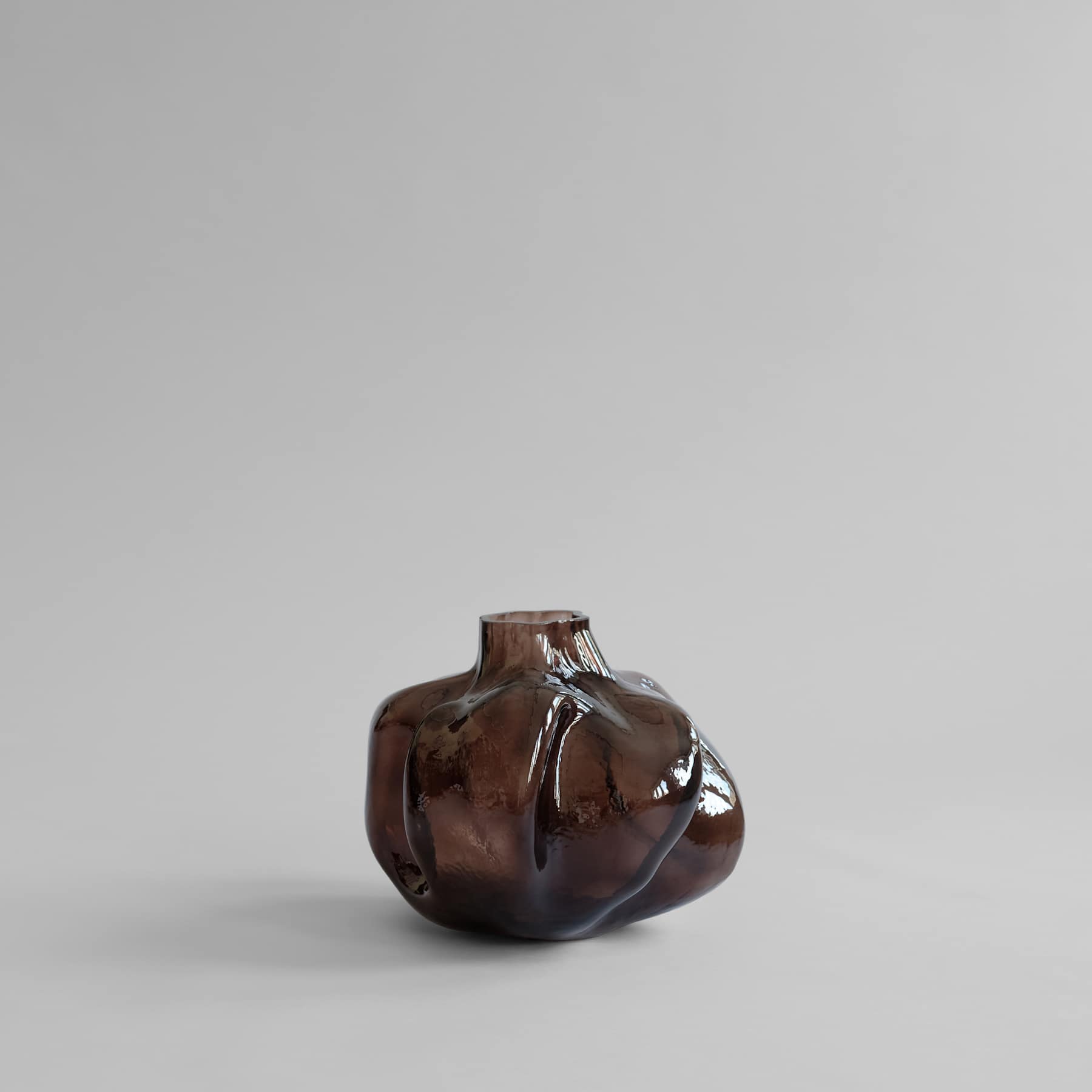 WABI Vase braunes Glas
