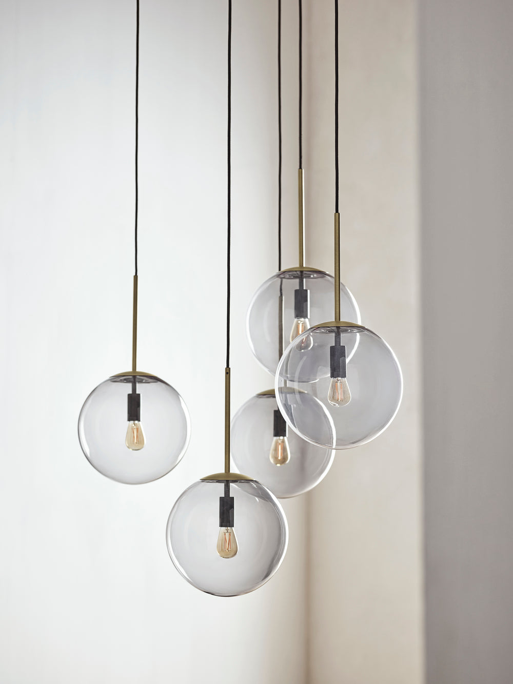 Black orb hanging lamp