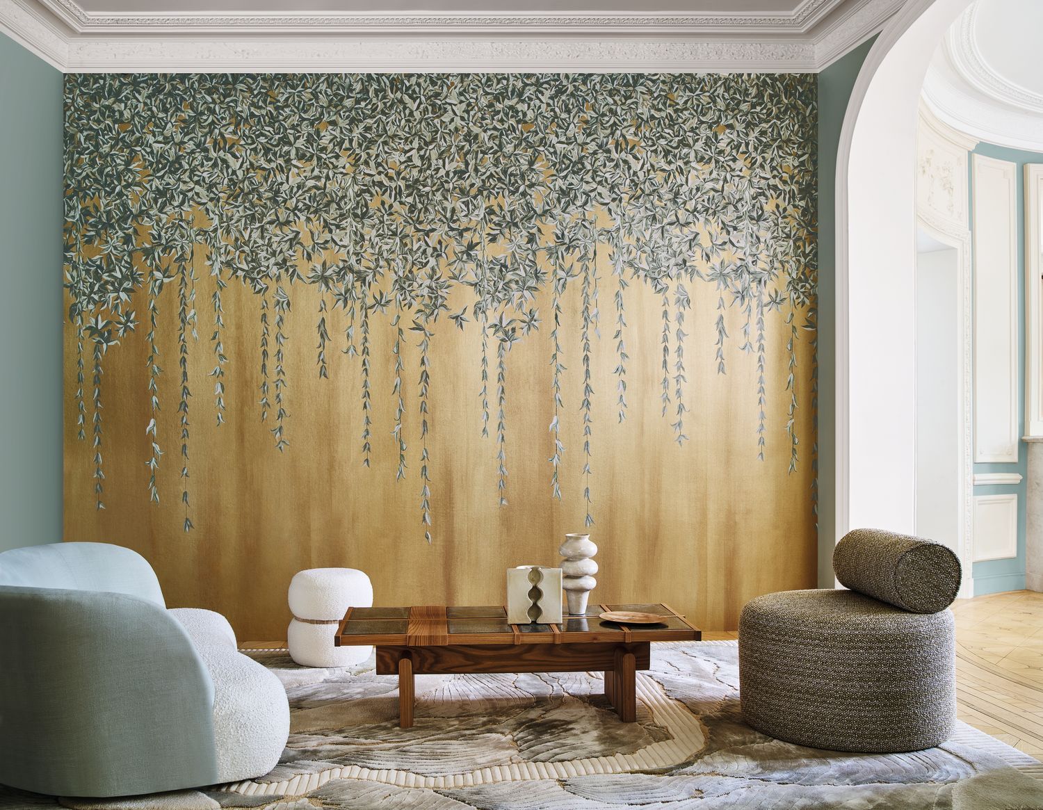Wandbild HEDERA braun mit grünem