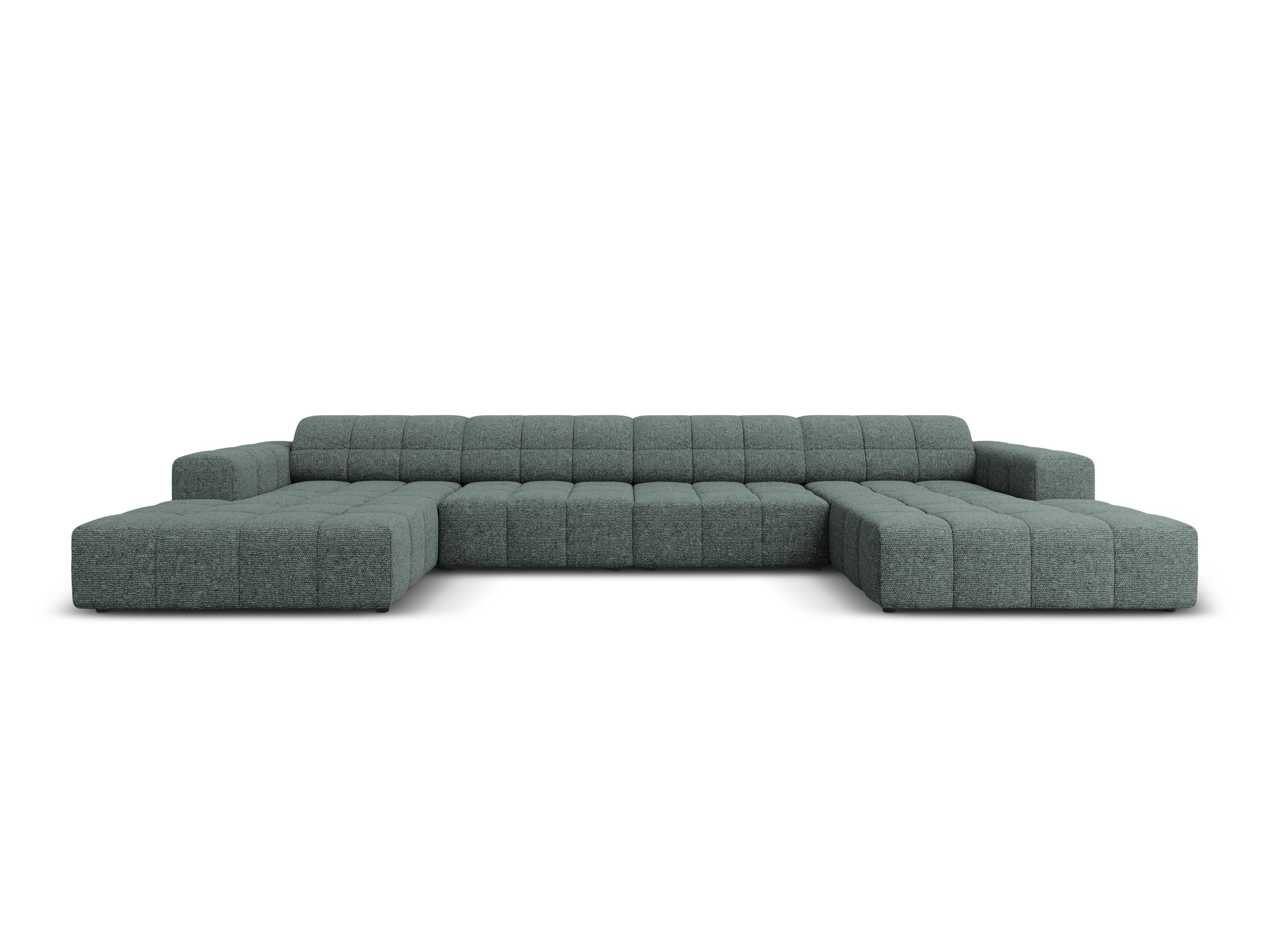 Panoramic 6-seater sofa CHICAGO petrol chenille Cosmopolitan Design Eye on Design