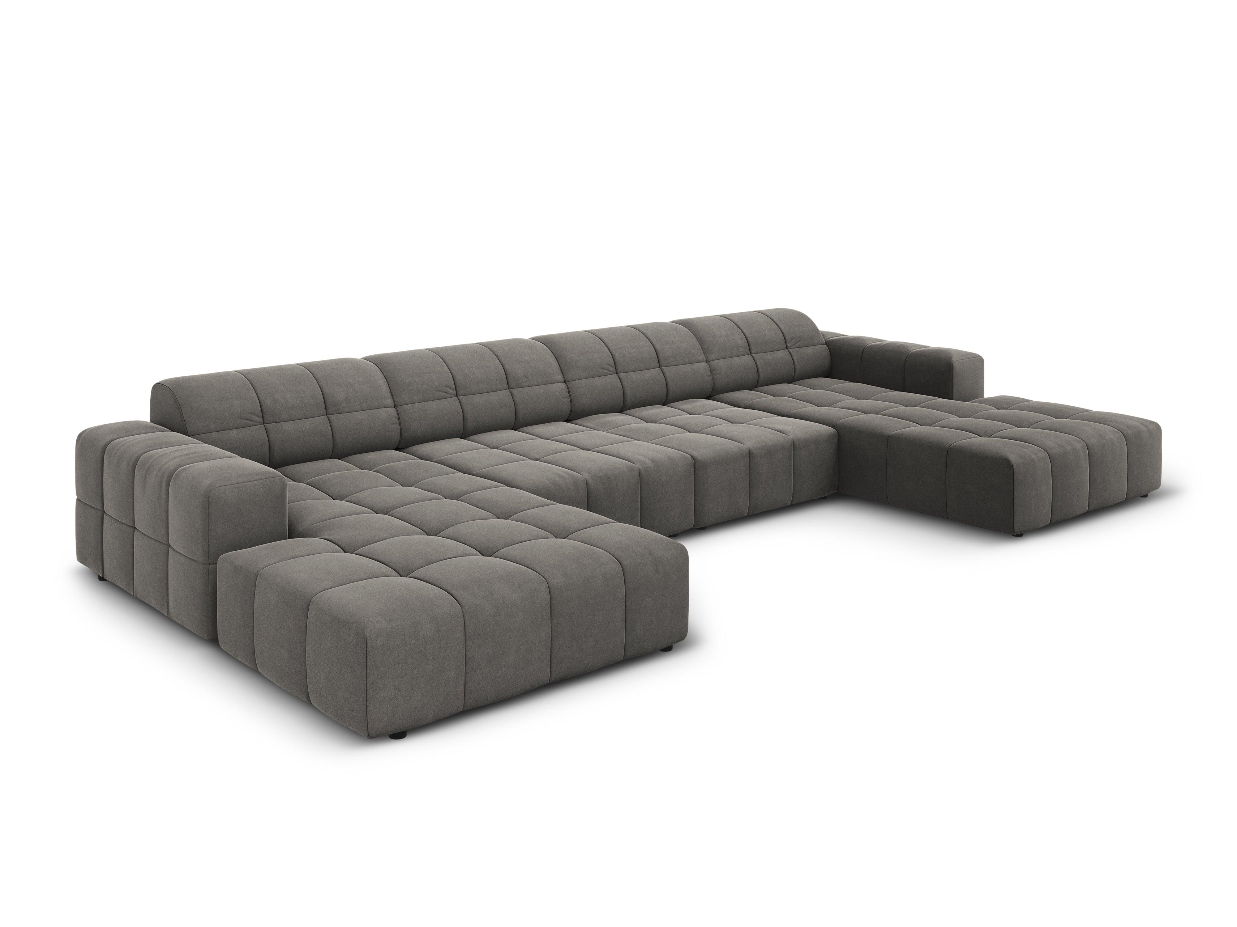 Velvet 6-seater panoramic sofa CHICAGO grey Cosmopolitan Design Eye on Design